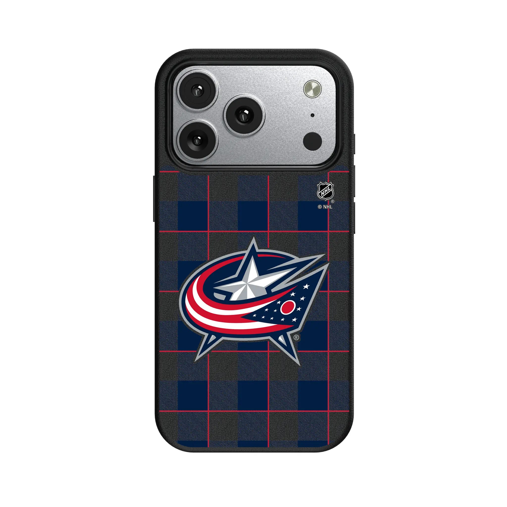 Columbus Blue Jackets Plaid iPhone MagSafe Compatible Phone Case for Apple iPhone#Device_iPhone 17 Pro