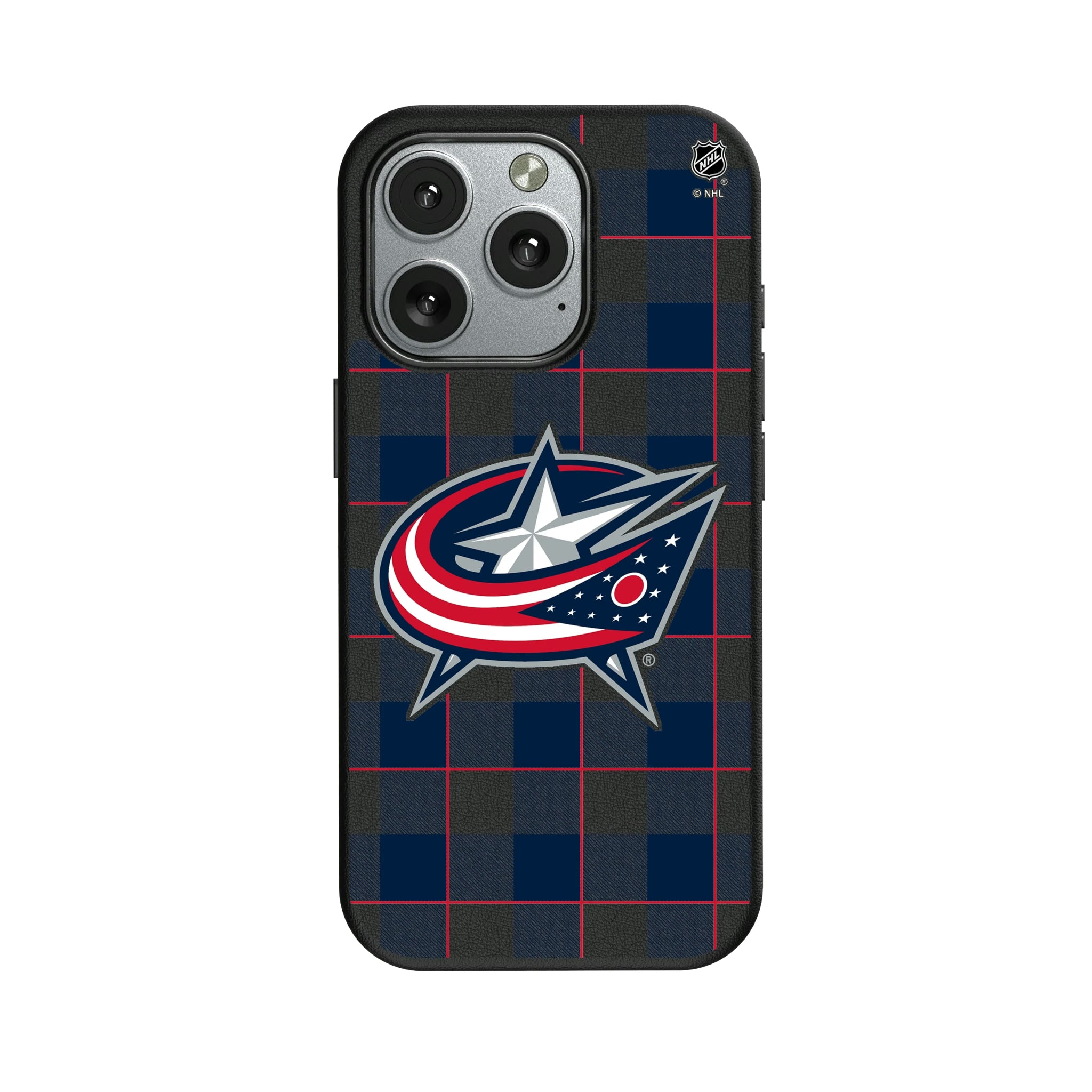 Columbus Blue Jackets Plaid iPhone MagSafe Compatible Phone Case for Apple iPhone