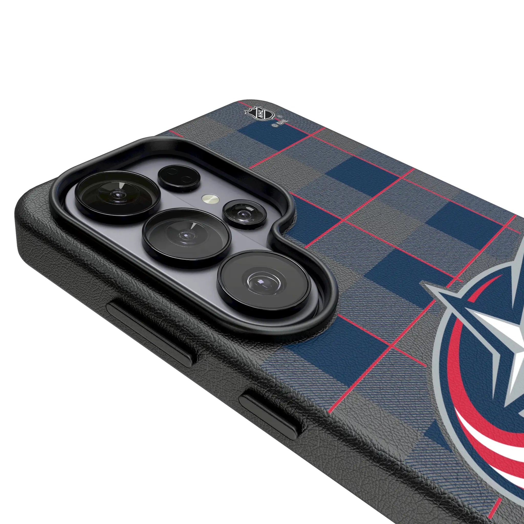 Columbus Blue Jackets Plaid Galaxy MagSafe Compatible Phone Case for Samsung Galaxy - Detail#Device_Galaxy S26 Ultra