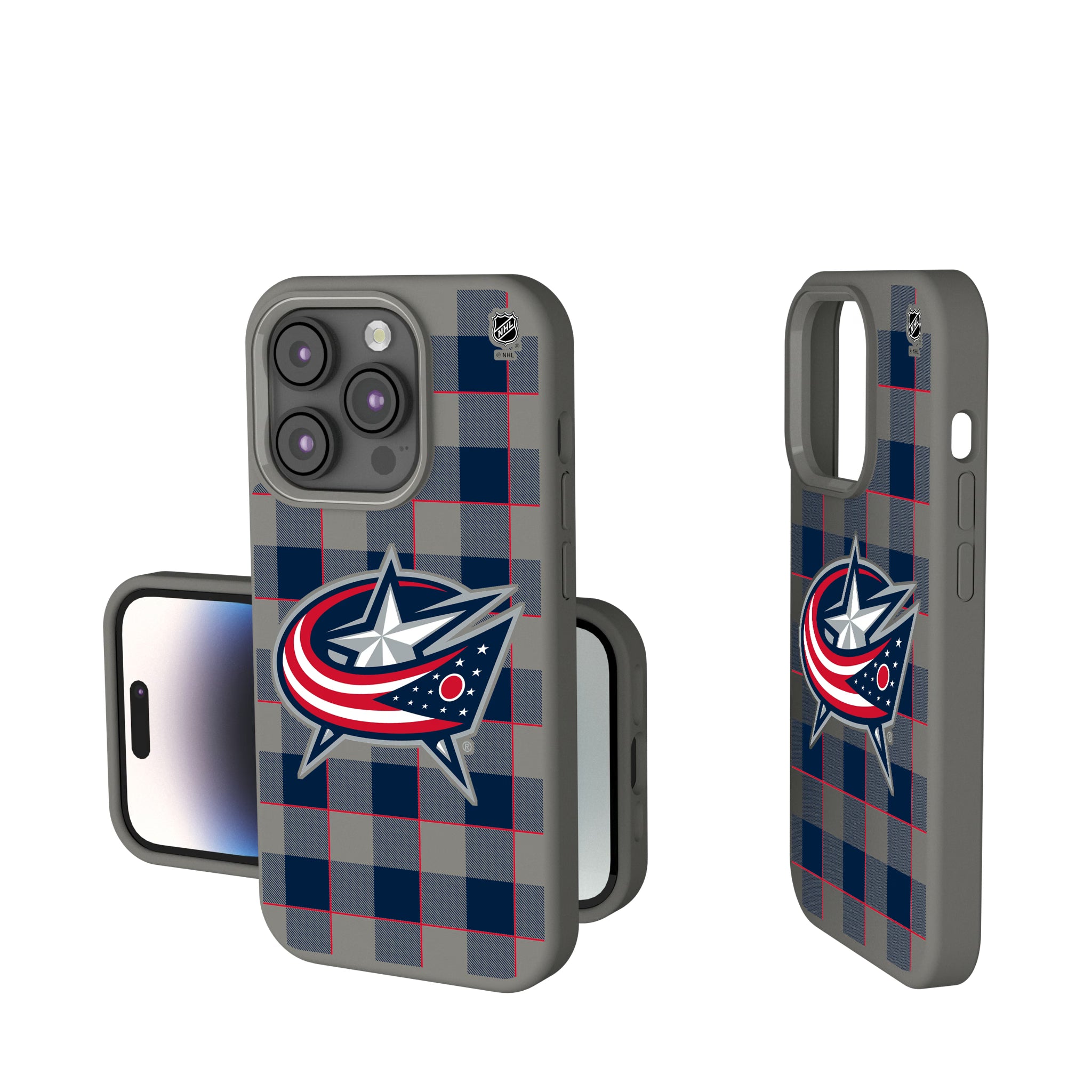 Columbus Blue Jackets Plaid iPhone Soft Touch Phone Case for Apple iPhone