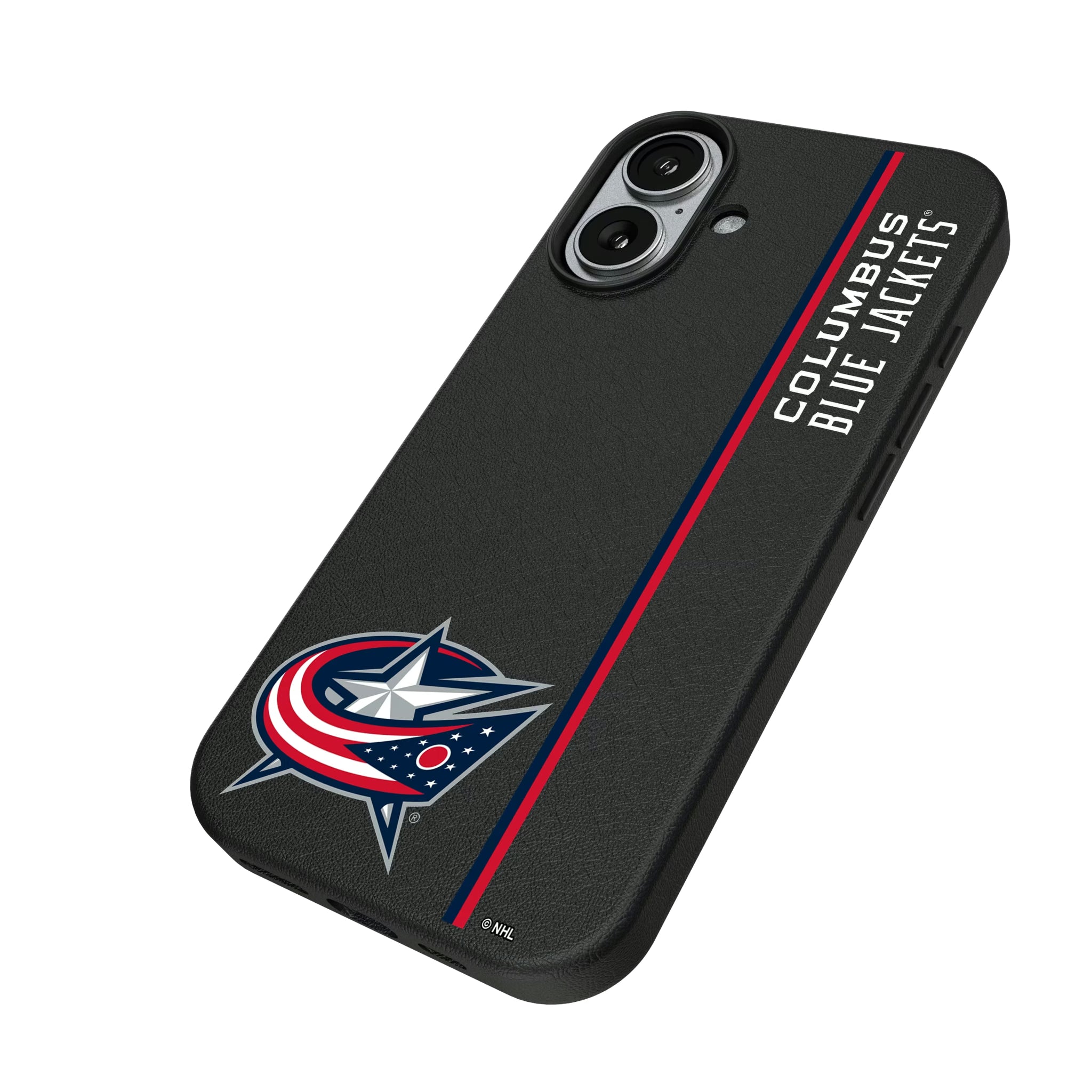 Columbus Blue Jackets Sidebar iPhone MagSafe Compatible Phone Case for Apple iPhone - Isometric View#Device_iPhone 17