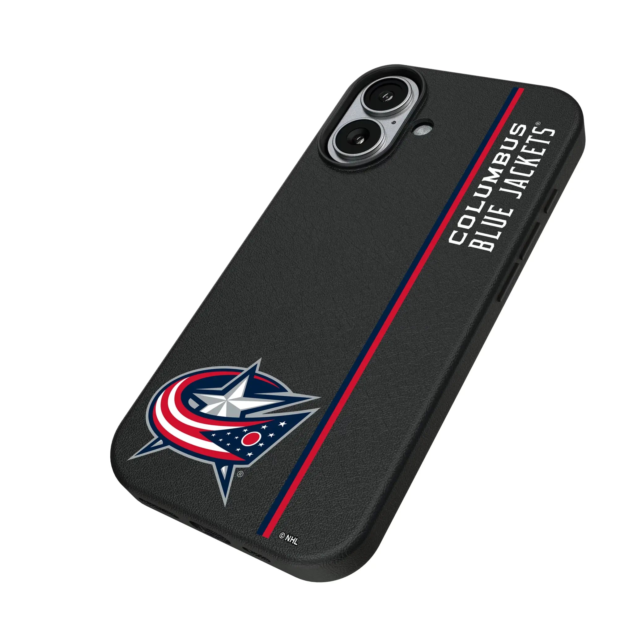 Columbus Blue Jackets Sidebar iPhone MagSafe Compatible Phone Case for Apple iPhone - Isometric View#Device_iPhone 17