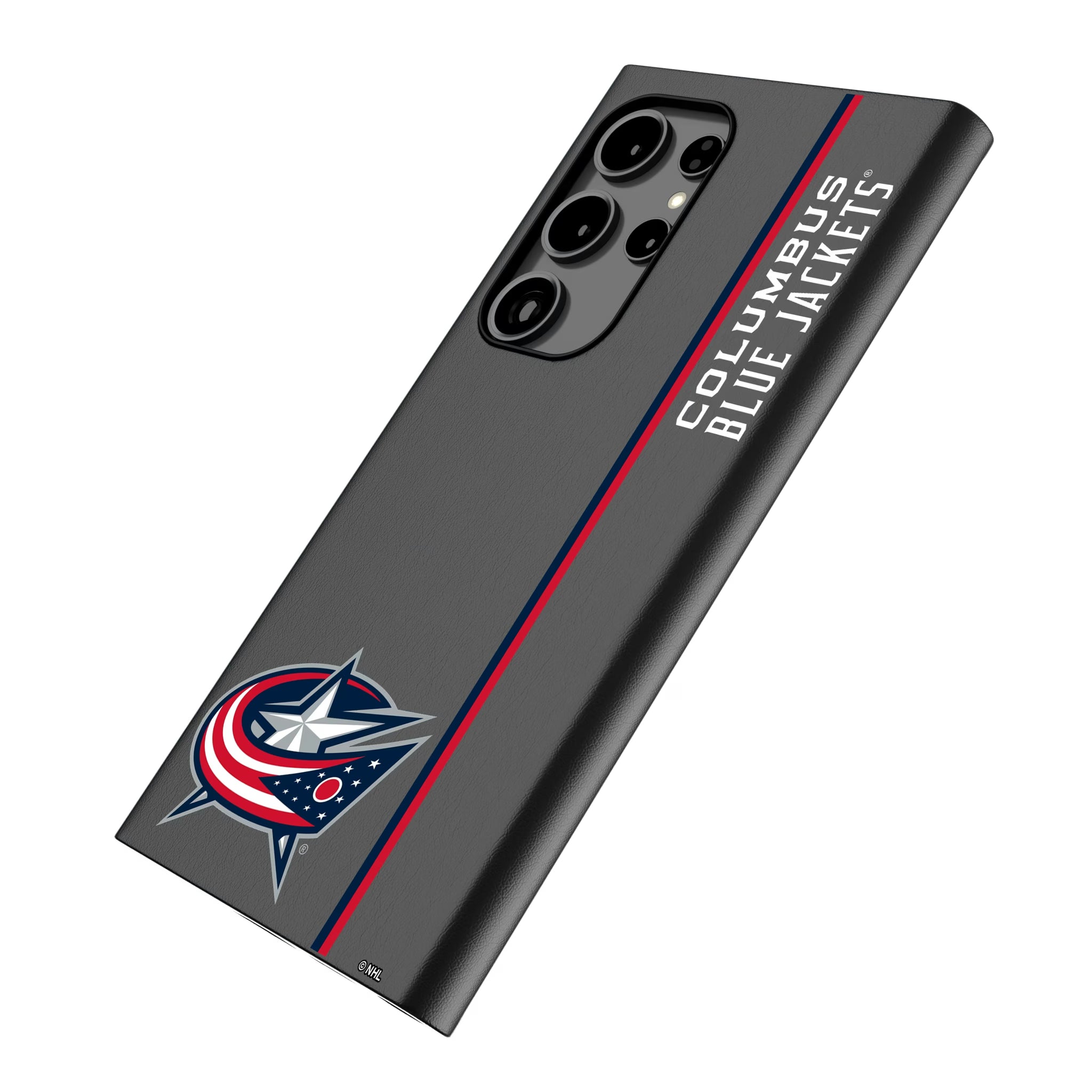 Columbus Blue Jackets Sidebar Galaxy MagSafe Compatible Phone Case for Samsung Galaxy - Isometric View