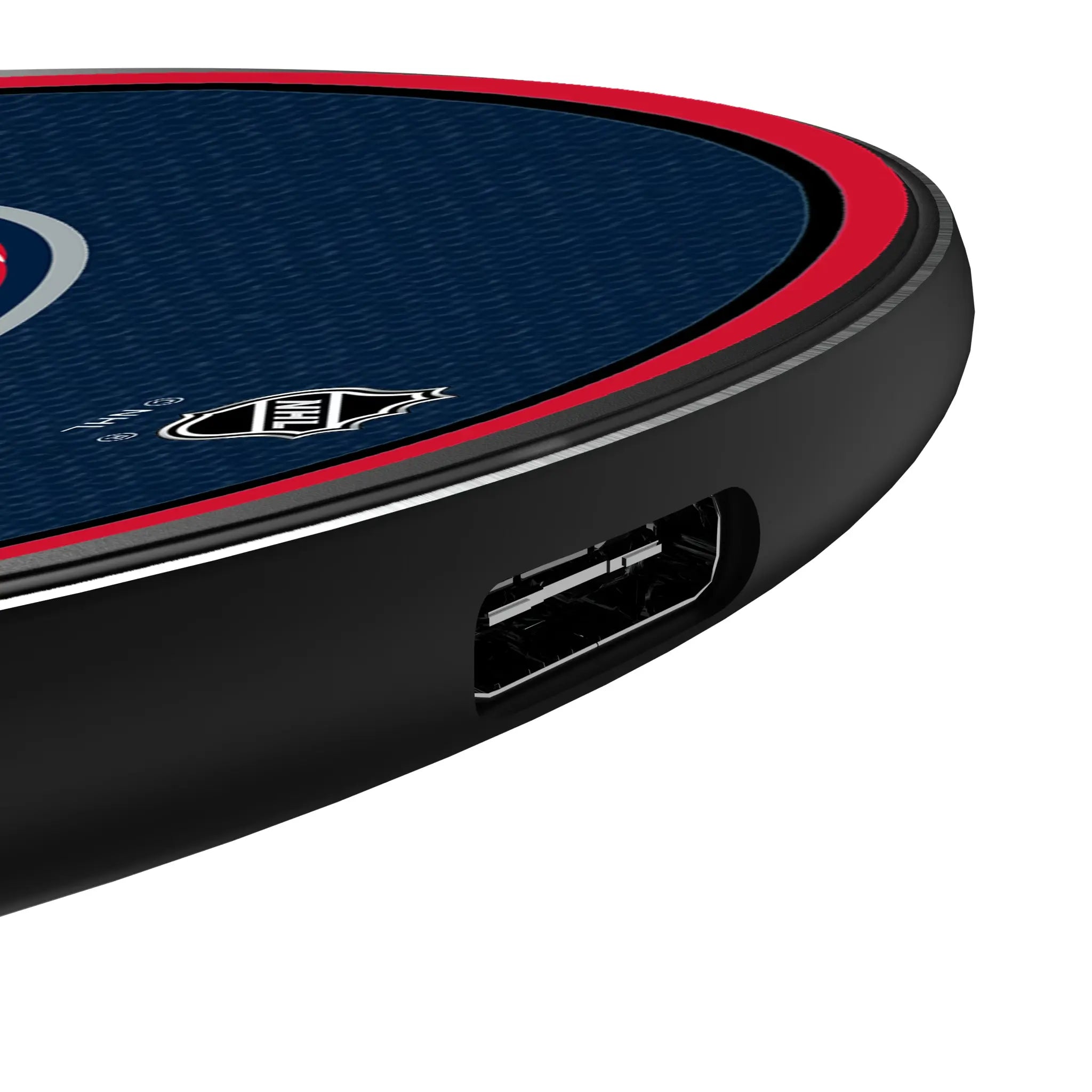 Columbus Blue Jackets Stripe 15-Watt Wireless Charger - Detail