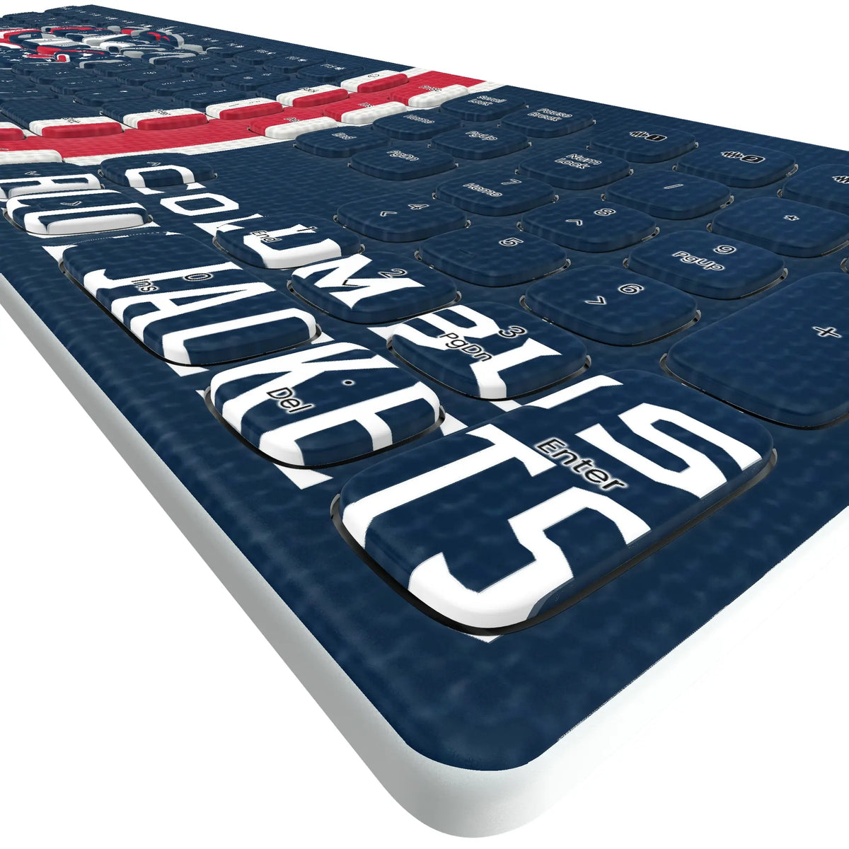 Columbus Blue Jackets Stripe KKB605 Curved Wireless Keyboard - Detail