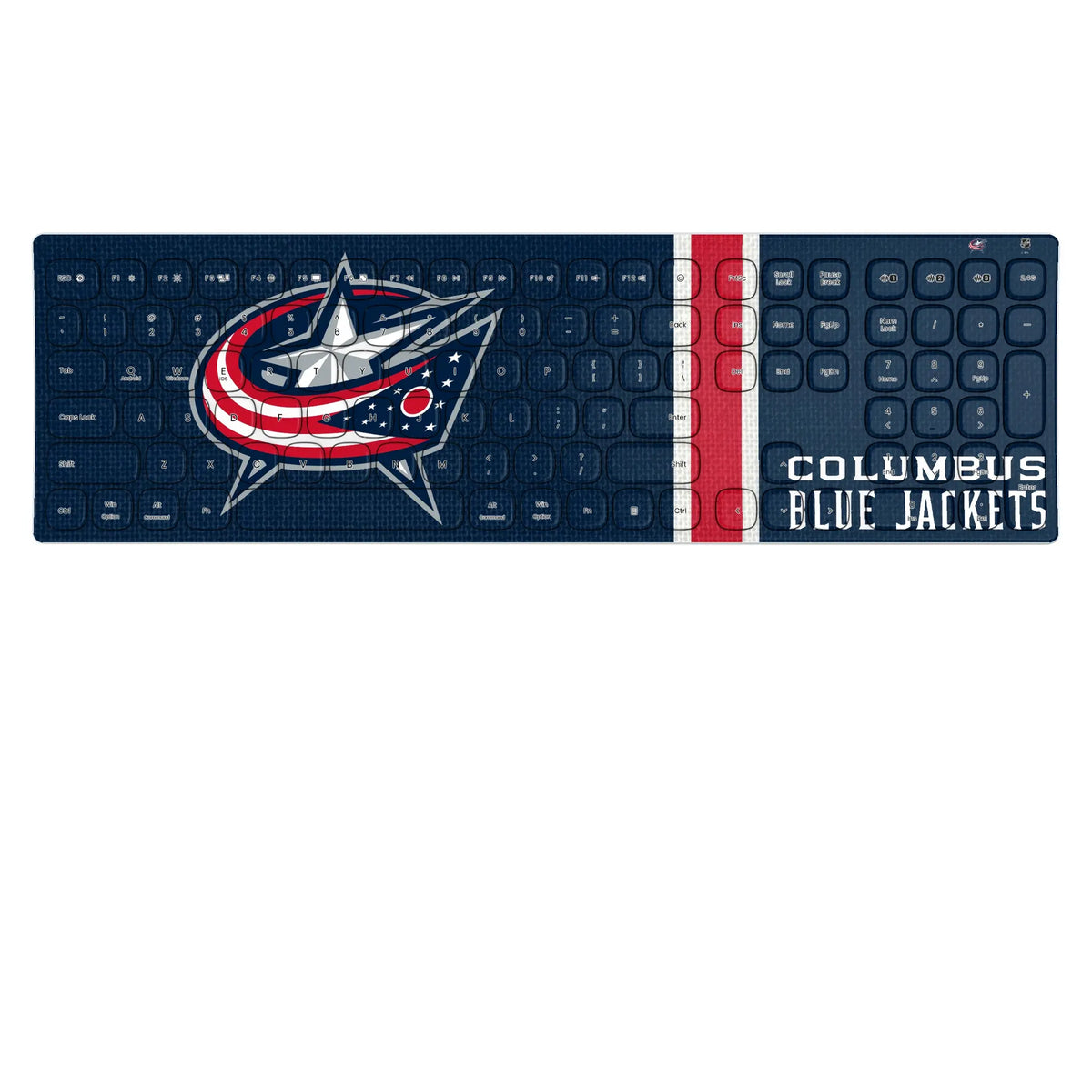 Columbus Blue Jackets Stripe KKB605 Curved Wireless Keyboard