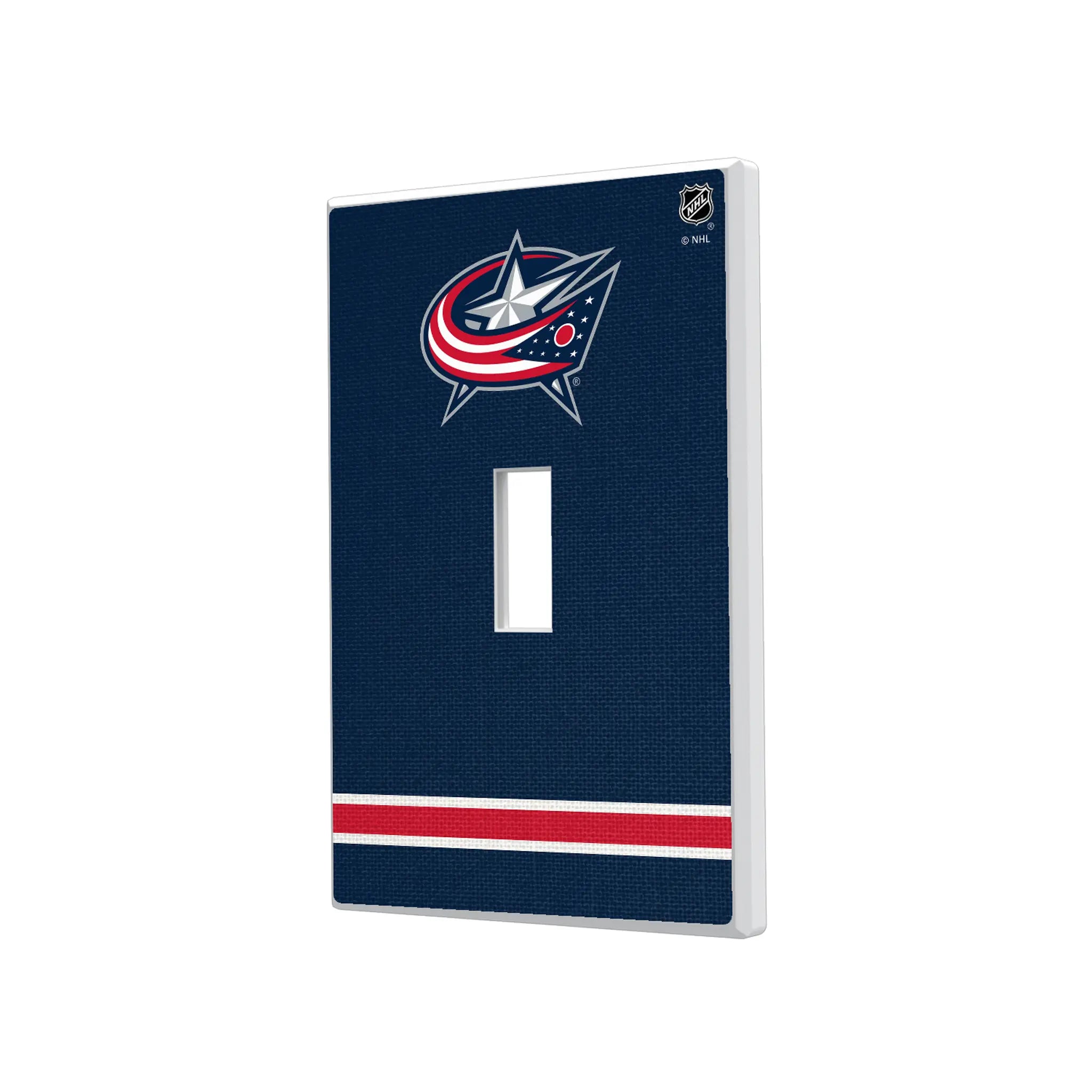 Columbus Blue Jackets Stripe Hidden-Screw Light Switch Plate#Style_Single Toggle