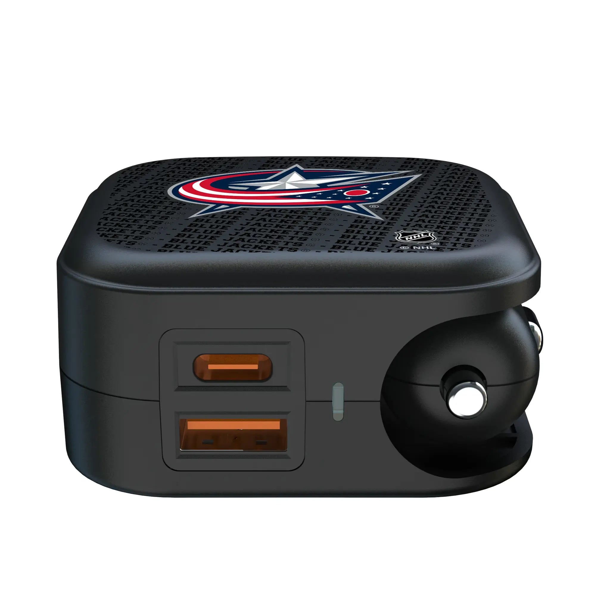 Columbus Blue Jackets Text Backdrop 2 in 1 USB A/C Charger