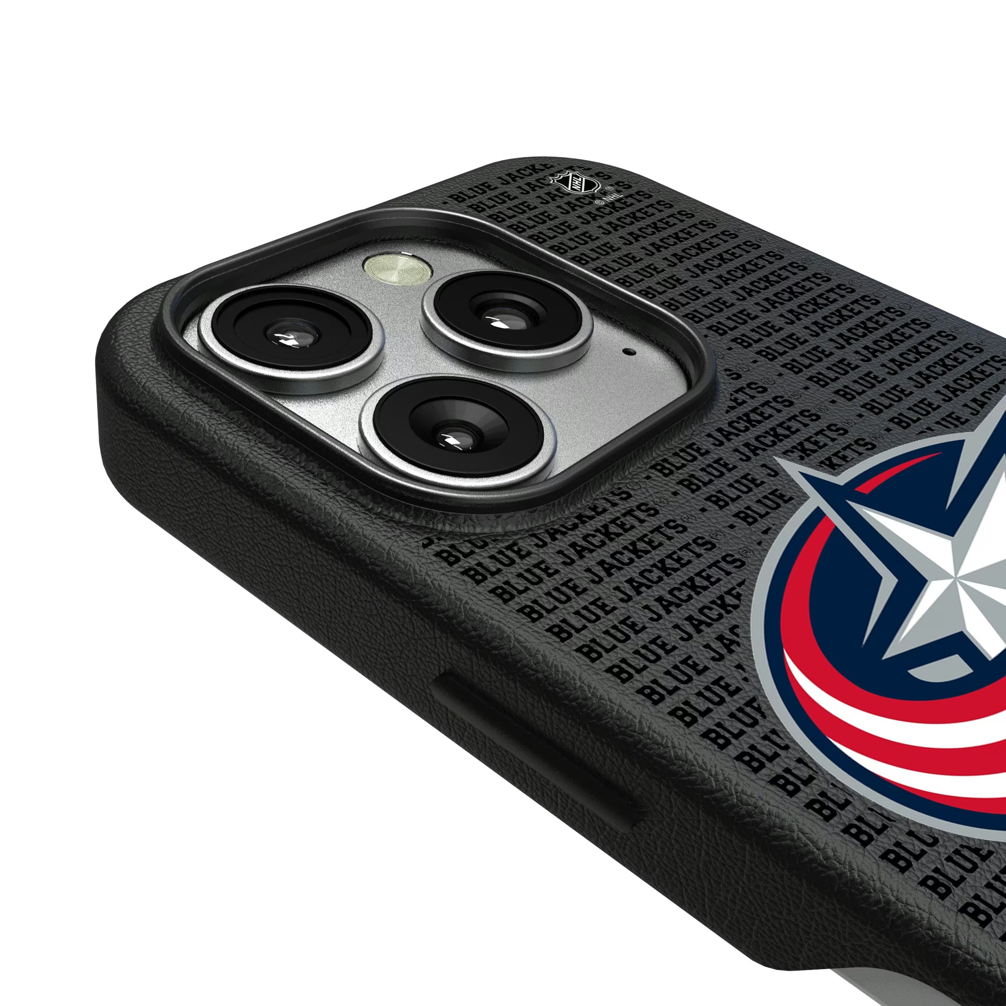 Columbus Blue Jackets Text Backdrop iPhone MagSafe Compatible Phone Case for Apple iPhone - Detail