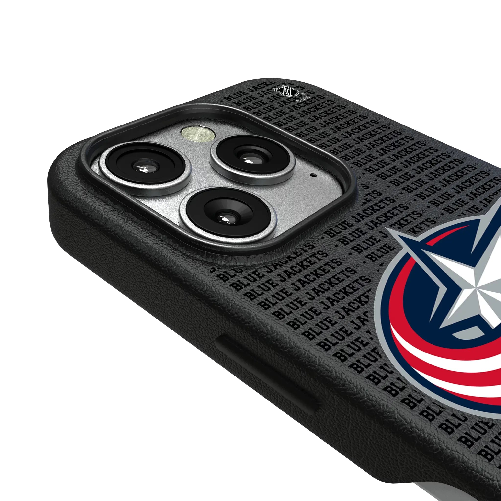 Columbus Blue Jackets Text Backdrop iPhone MagSafe Compatible Phone Case for Apple iPhone - Detail