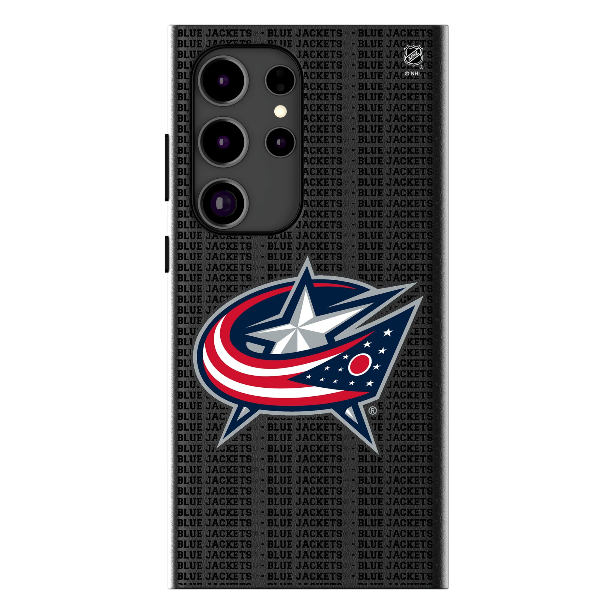 Columbus Blue Jackets Text Backdrop Galaxy MagSafe Compatible Phone Case for Samsung Galaxy