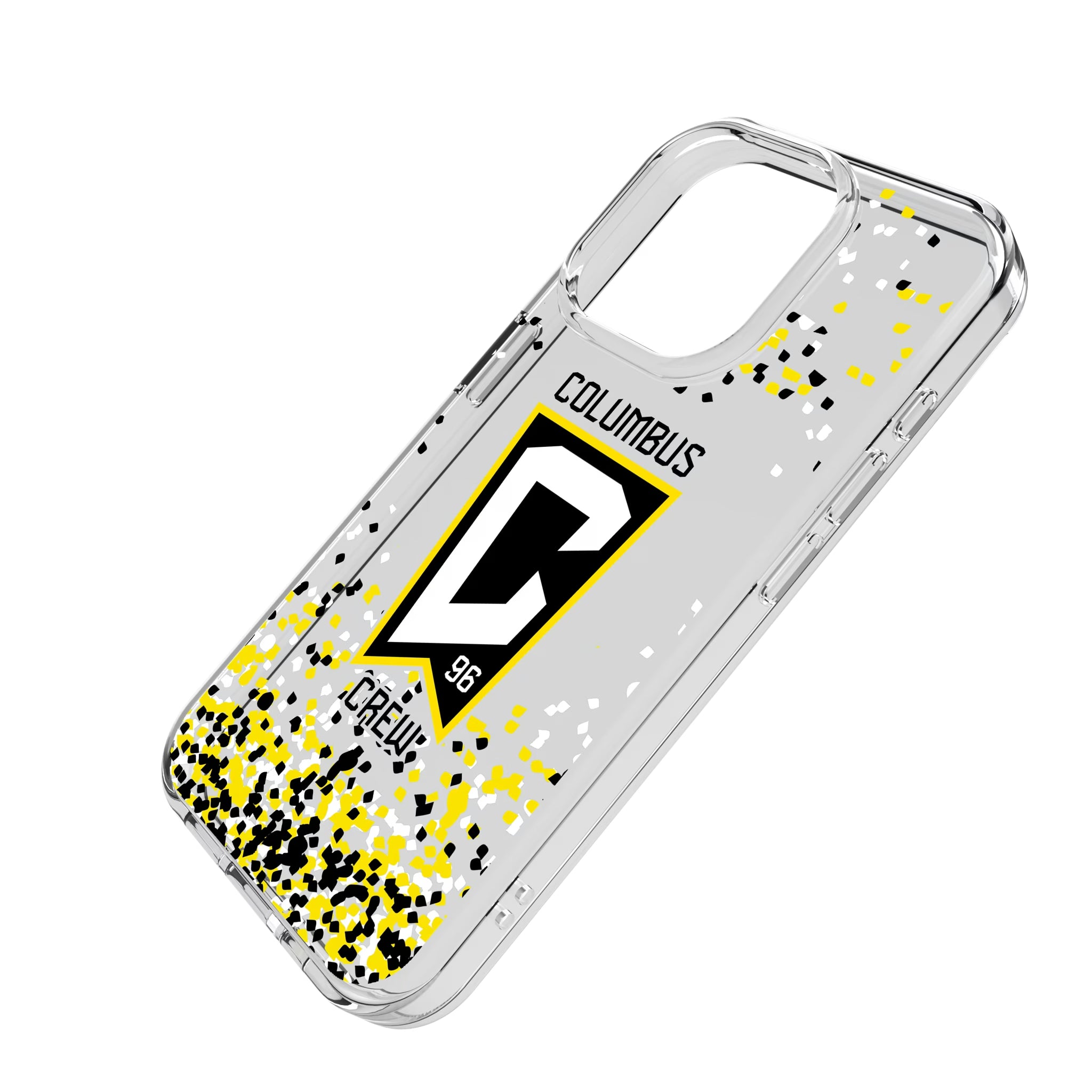 Columbus Crew Confetti iPhone Clear Phone Case for Apple iPhone - Isometric View