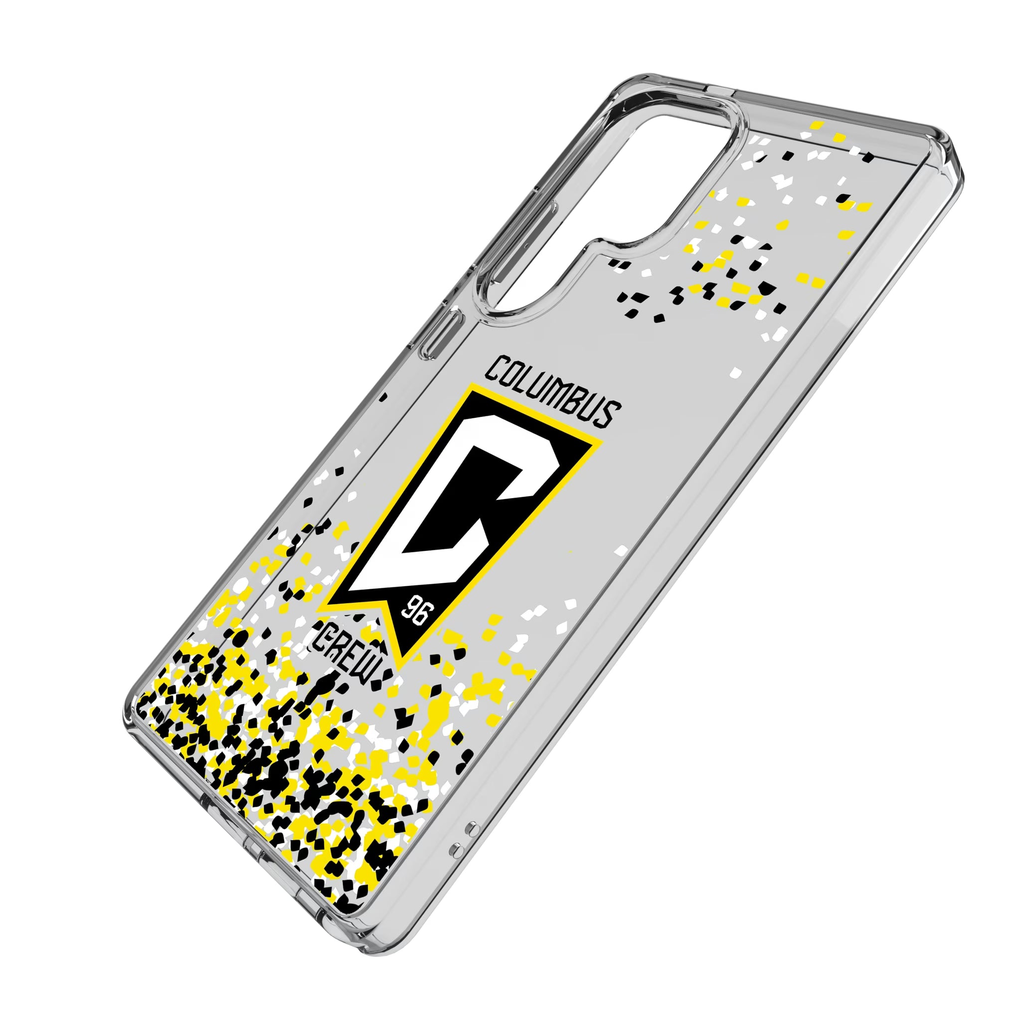 Columbus Crew Confetti Galaxy Clear Phone Case for Samsung Galaxy - Isometric View