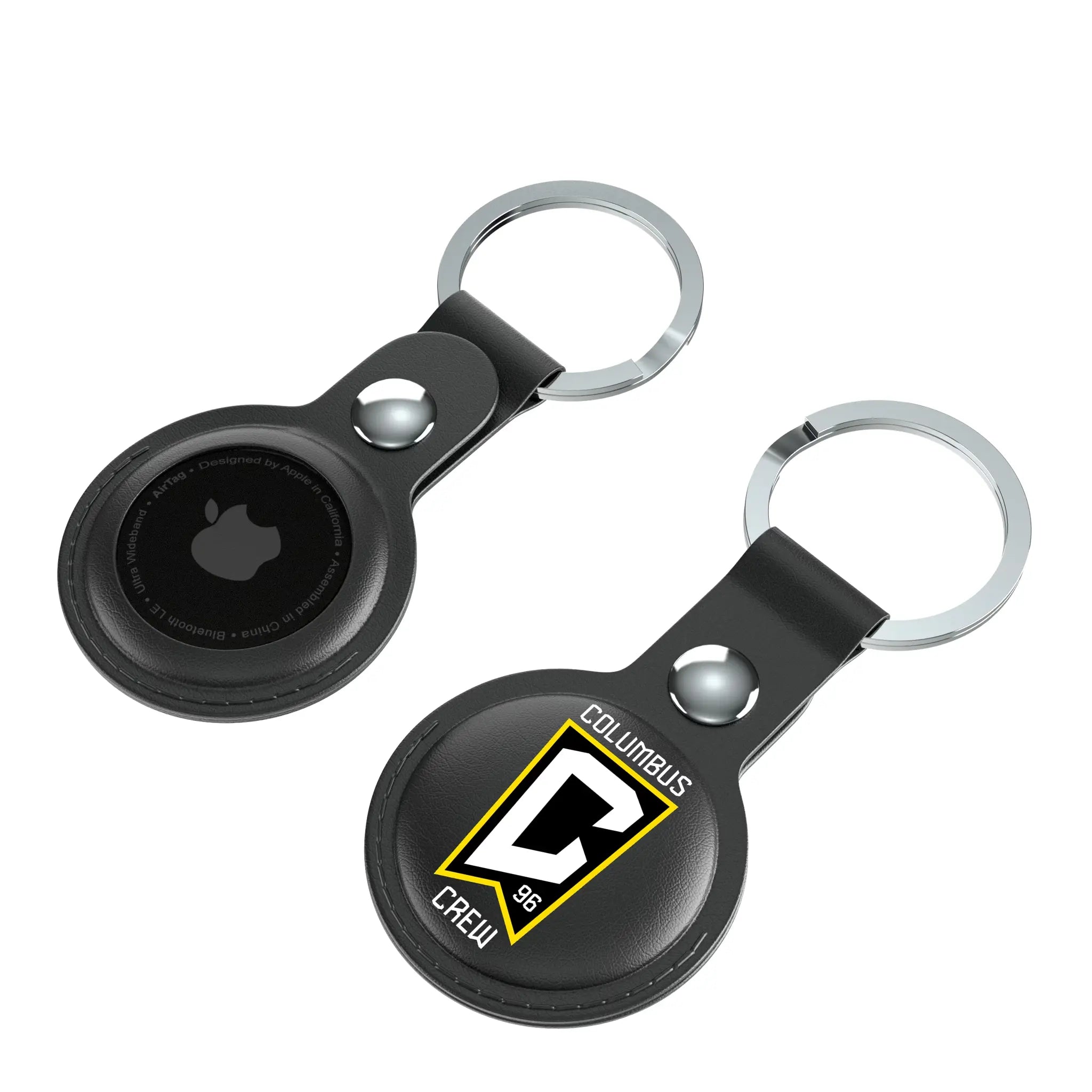 Columbus Crew Insignia AirTag Black Airtag Holder 2-Pack - Isometric View