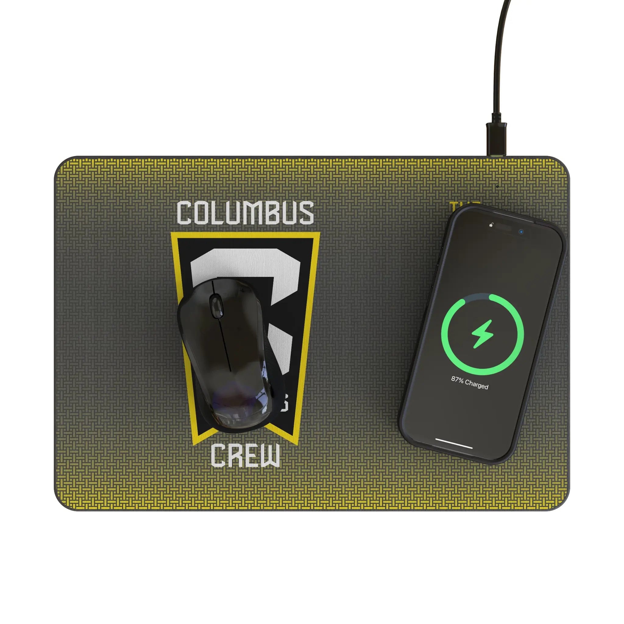 Columbus Crew Linen 15-Watt Wireless Charger and Mouse Pad - Lifestyle