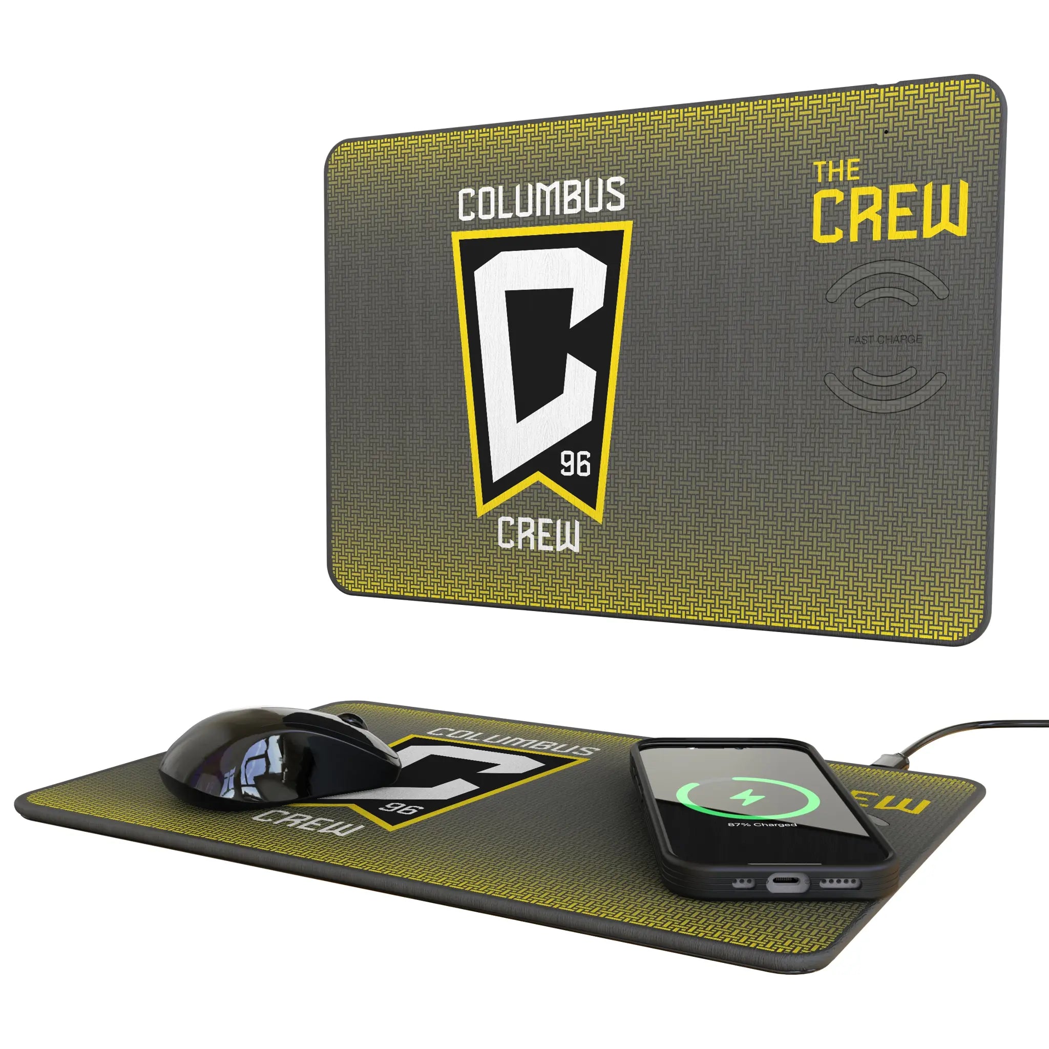 Columbus Crew Linen 15-Watt Wireless Charger and Mouse Pad