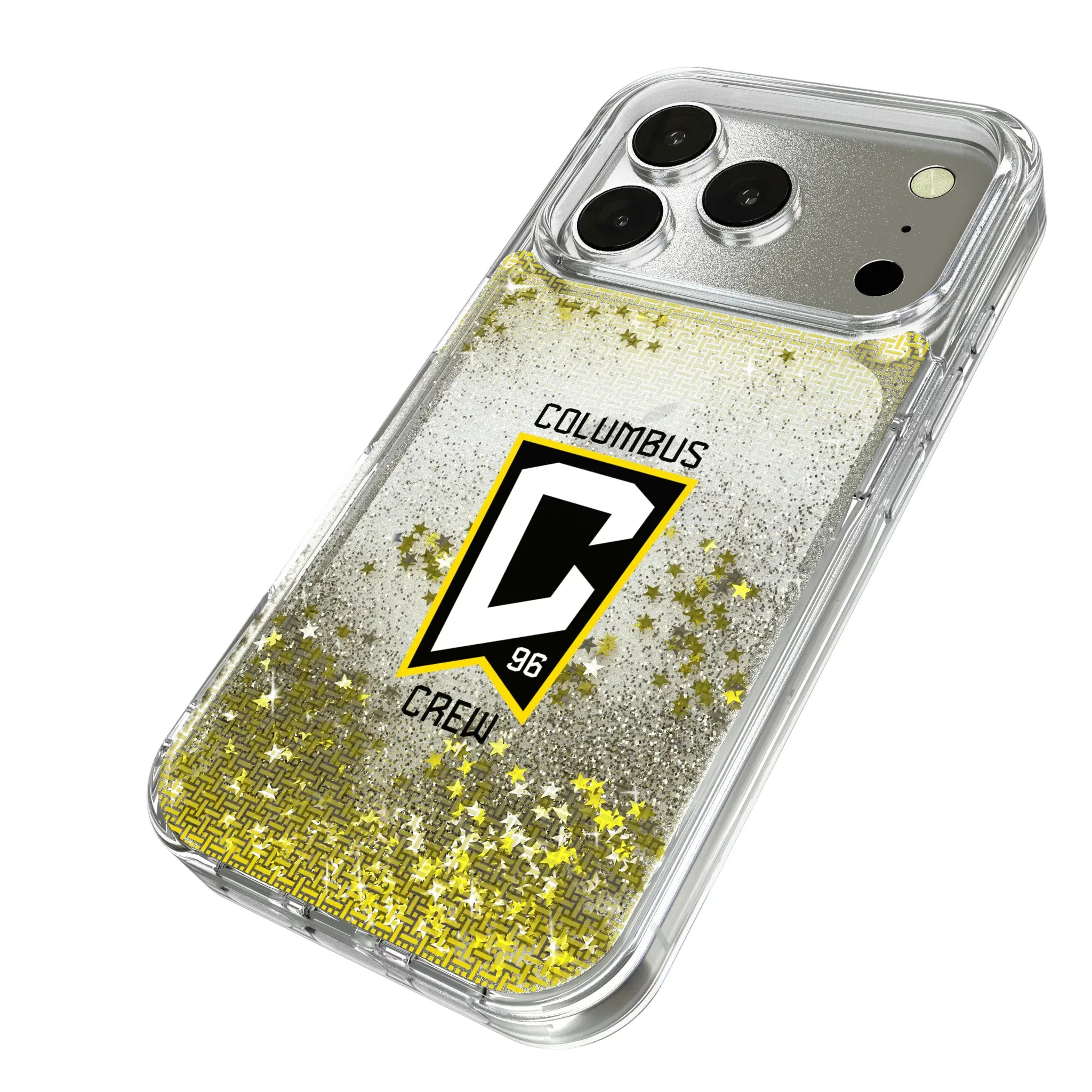 Columbus Crew Linen iPhone Glitter Phone Case for Apple iPhone - Isometric View