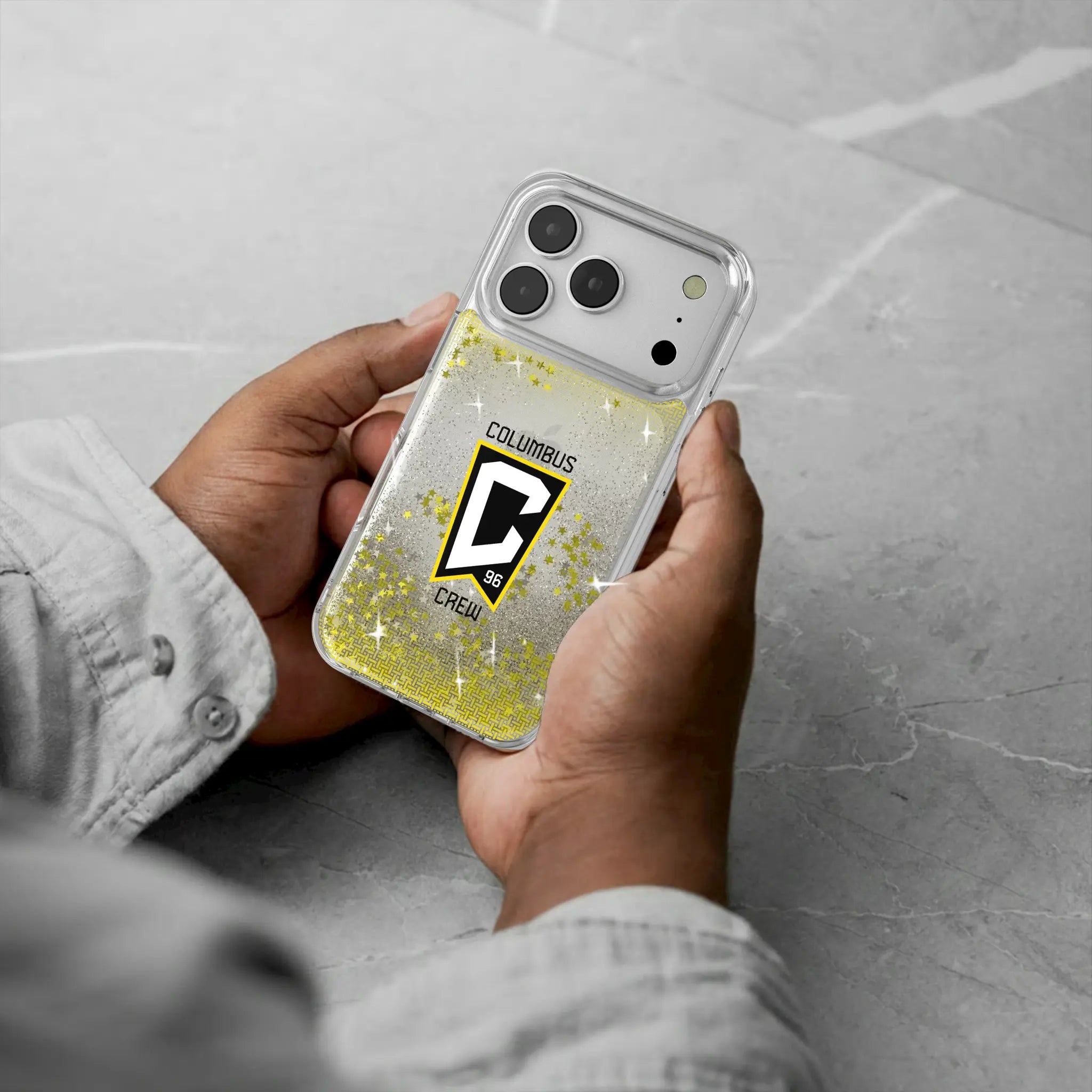 Columbus Crew Linen iPhone Glitter Phone Case for Apple iPhone - Lifestyle#Device_iPhone 17 Pro