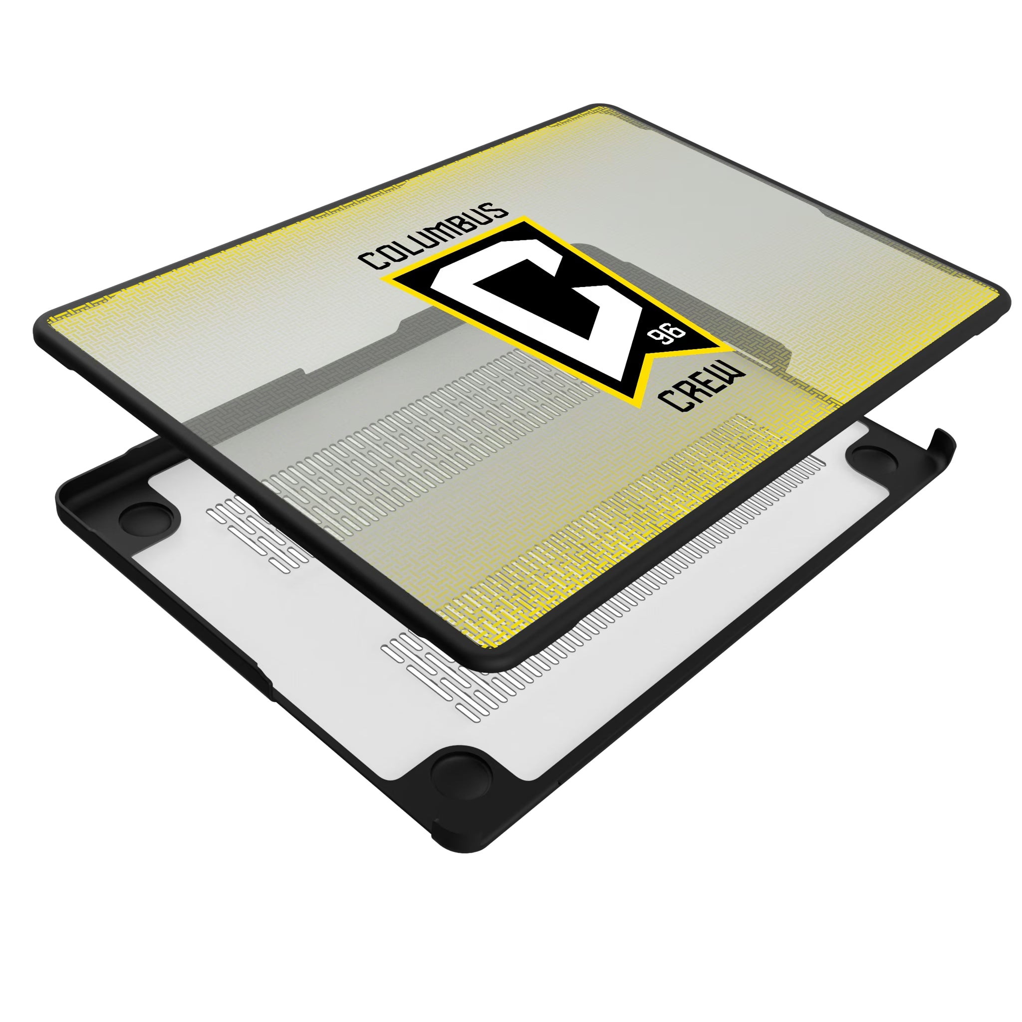 Columbus Crew Linen MacBook Laptop Case for Apple MacBook - Isometric View#Device_MacBook Pro (14-inch, 2021) / MacBook Pro (14-inch, 2023) / MacBook Pro (14-inch, 2024)