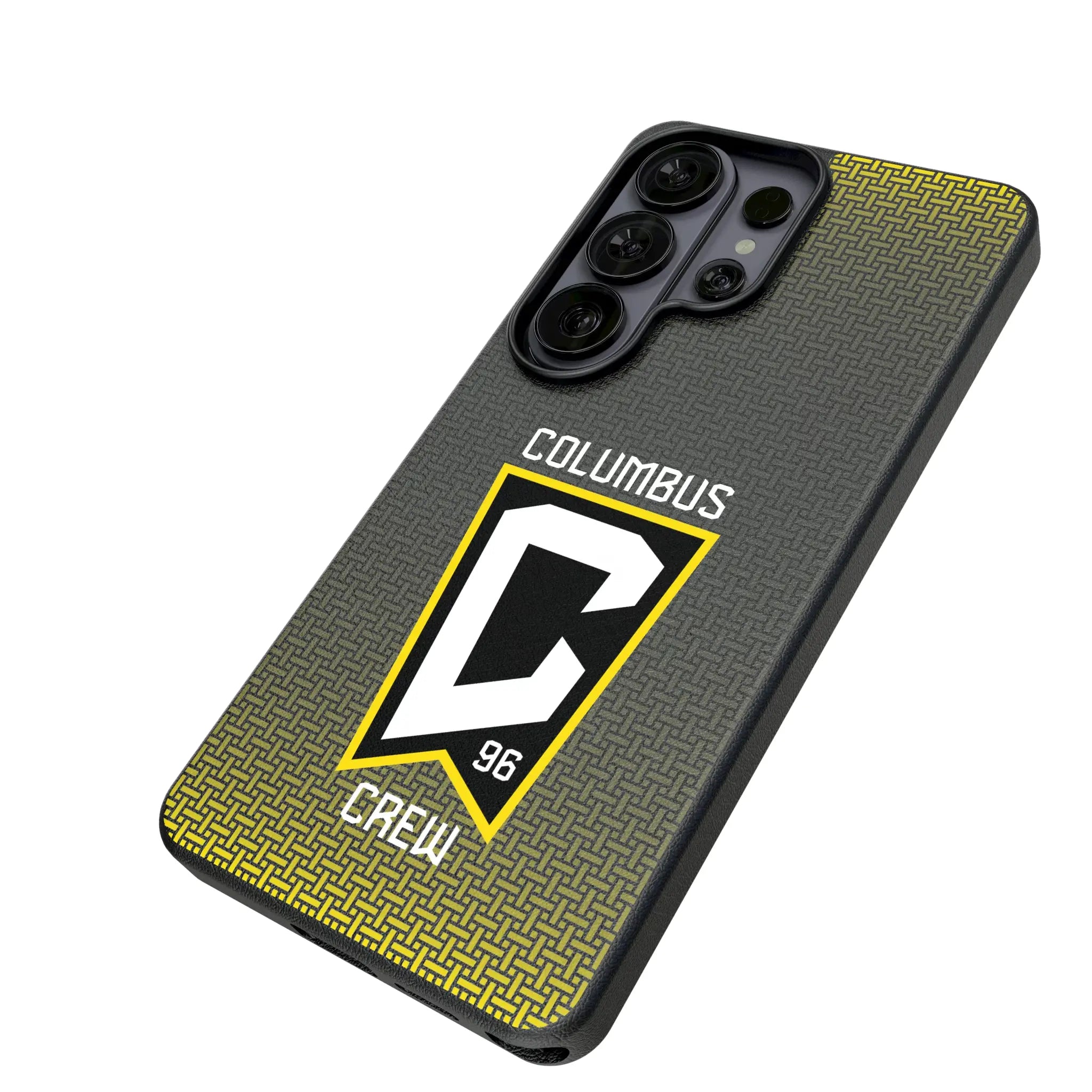 Columbus Crew Linen Galaxy MagSafe Compatible Phone Case for Samsung Galaxy - Isometric View#Device_Galaxy S26 Ultra