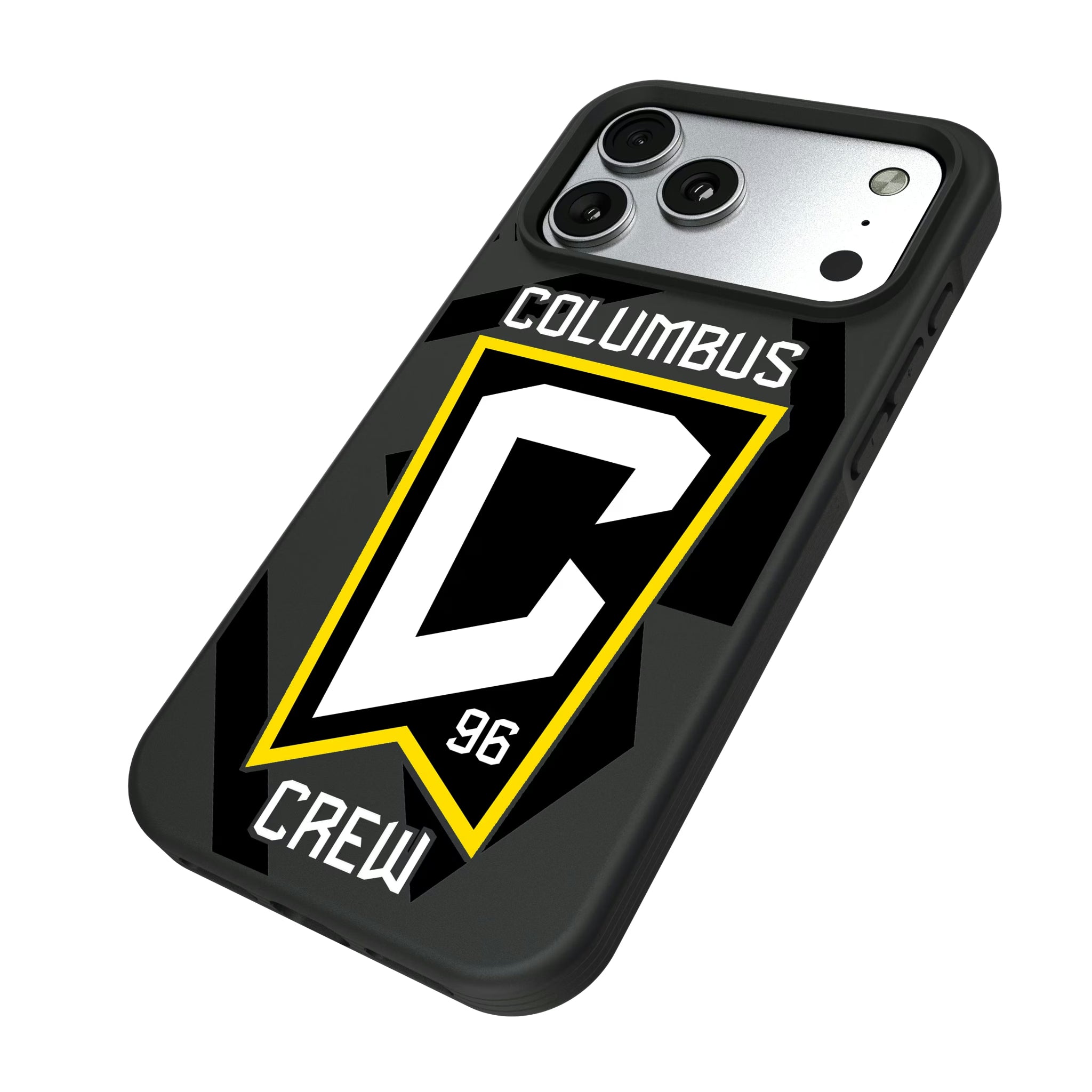 Columbus Crew Monocolor Tilt iPhone Bump Phone Case for Apple iPhone - Isometric View#Device_iPhone 17 Pro Max