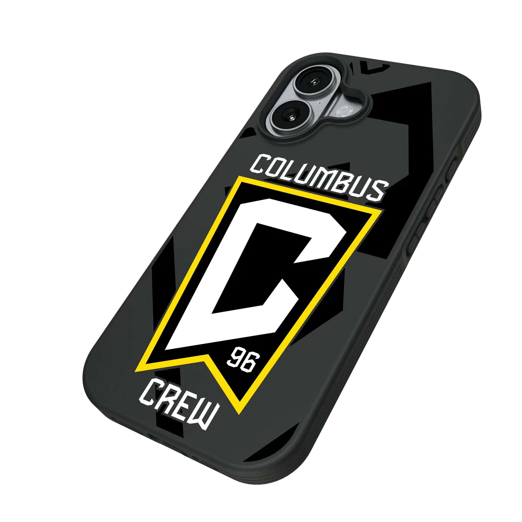 Columbus Crew Monocolor Tilt iPhone Bump Phone Case for Apple iPhone - Isometric View#Device_iPhone 17