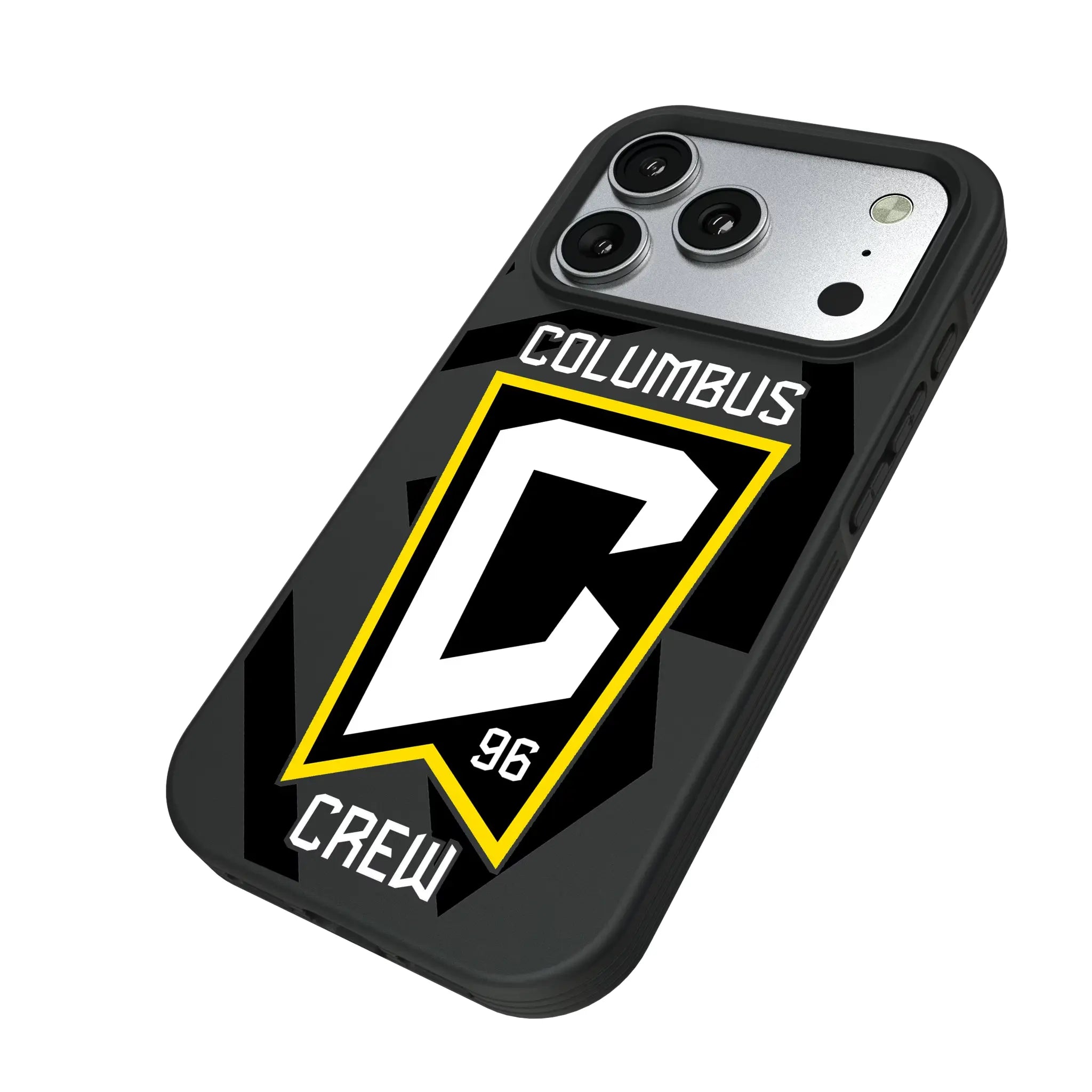 Columbus Crew Monocolor Tilt iPhone Bump Phone Case for Apple iPhone - Isometric View#Device_iPhone 17 Pro