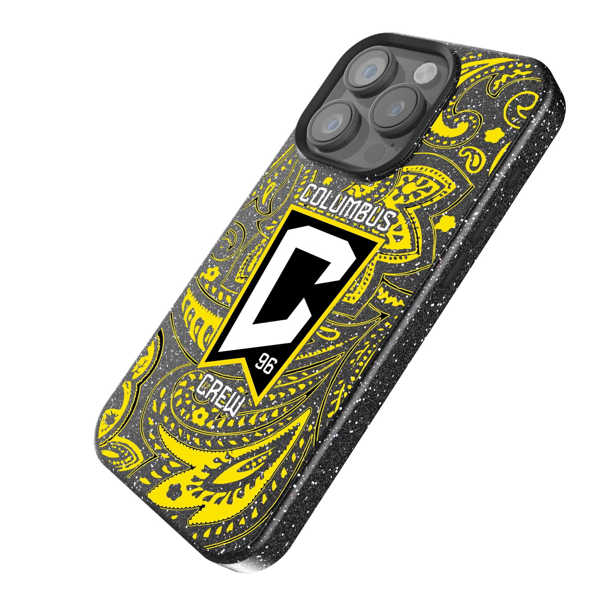 Columbus Crew Paisley iPhone Bling Phone Case for Apple iPhone - Isometric View