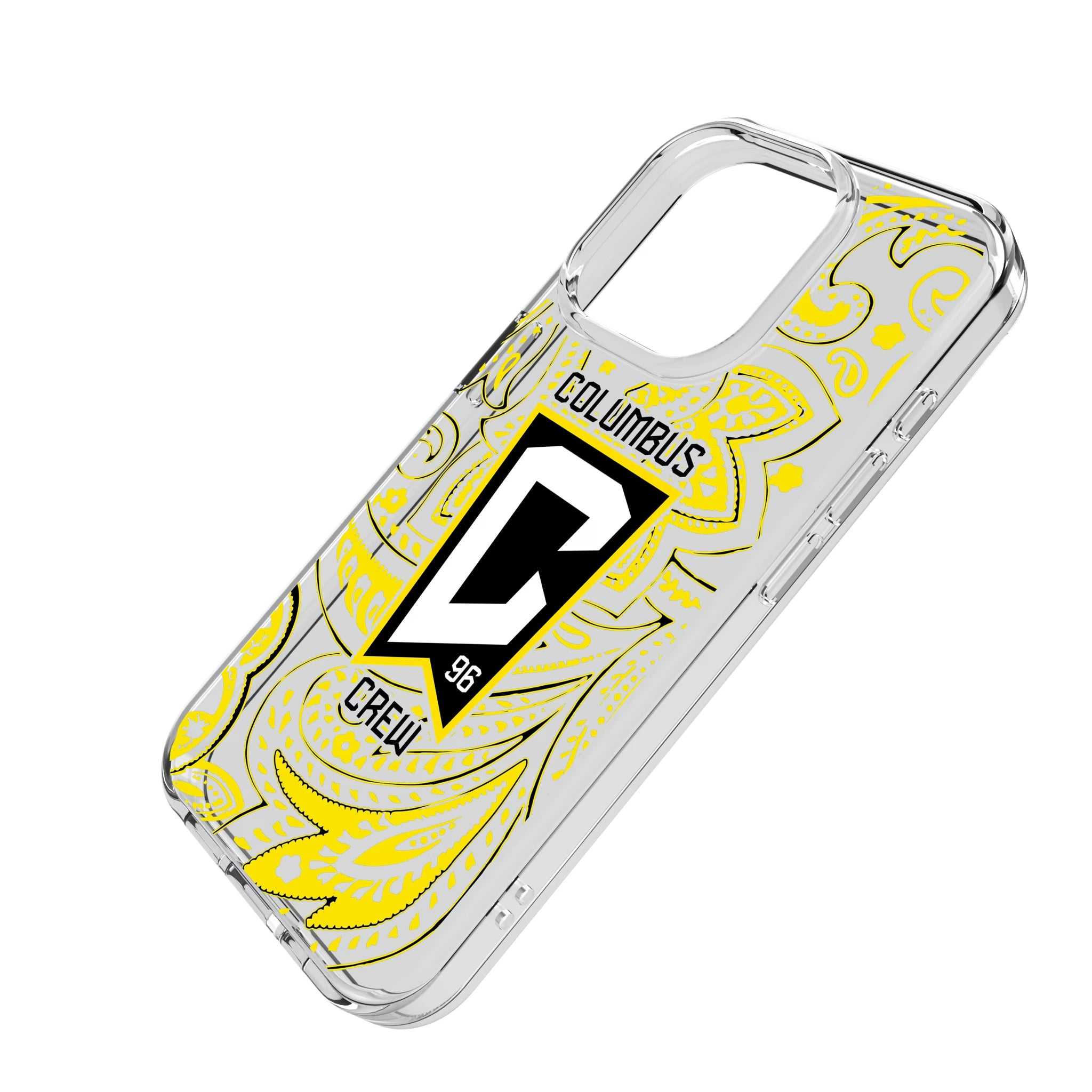 Columbus Crew Paisley iPhone Clear Phone Case for Apple iPhone - Isometric View