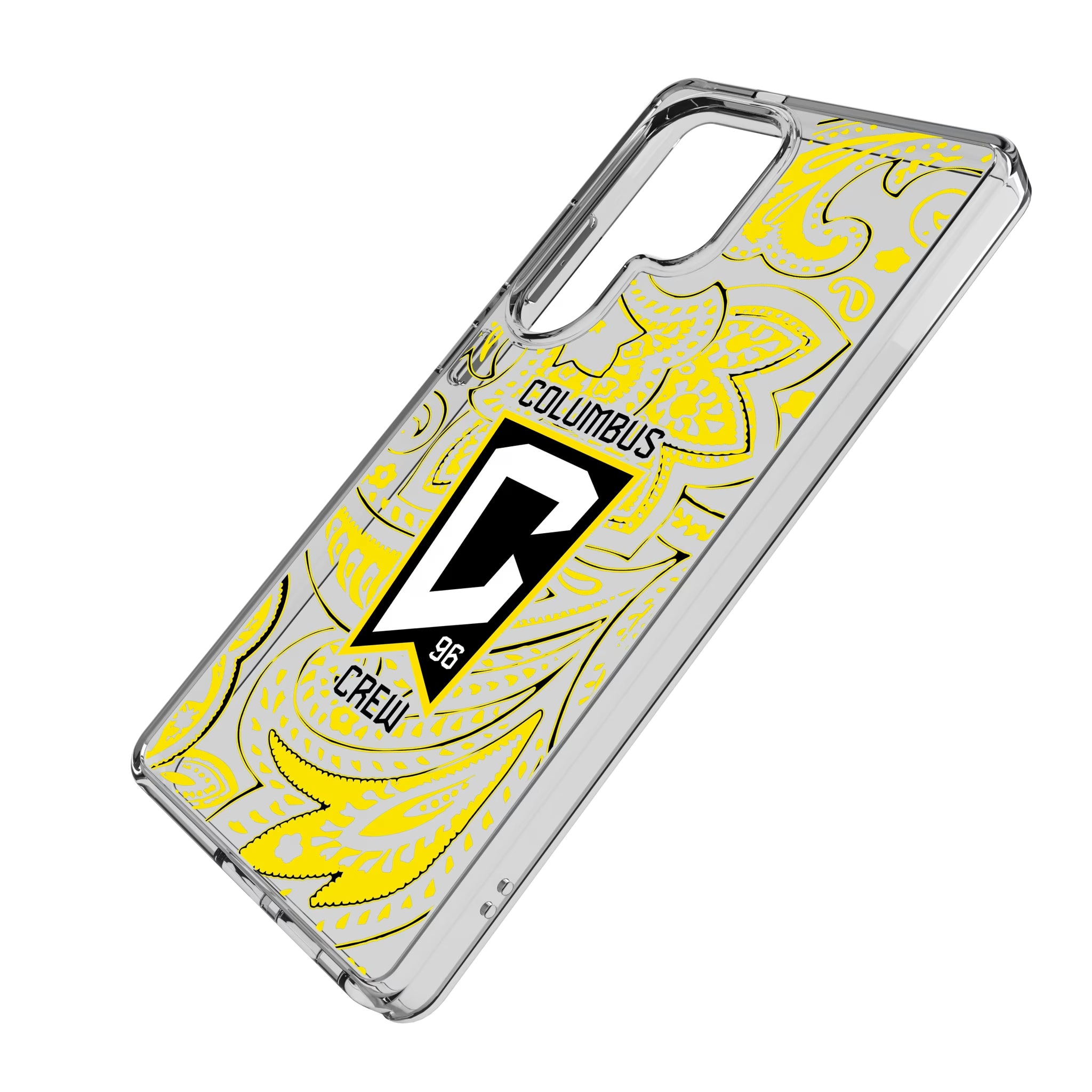 Columbus Crew Paisley Galaxy Clear Phone Case for Samsung Galaxy - Isometric View
