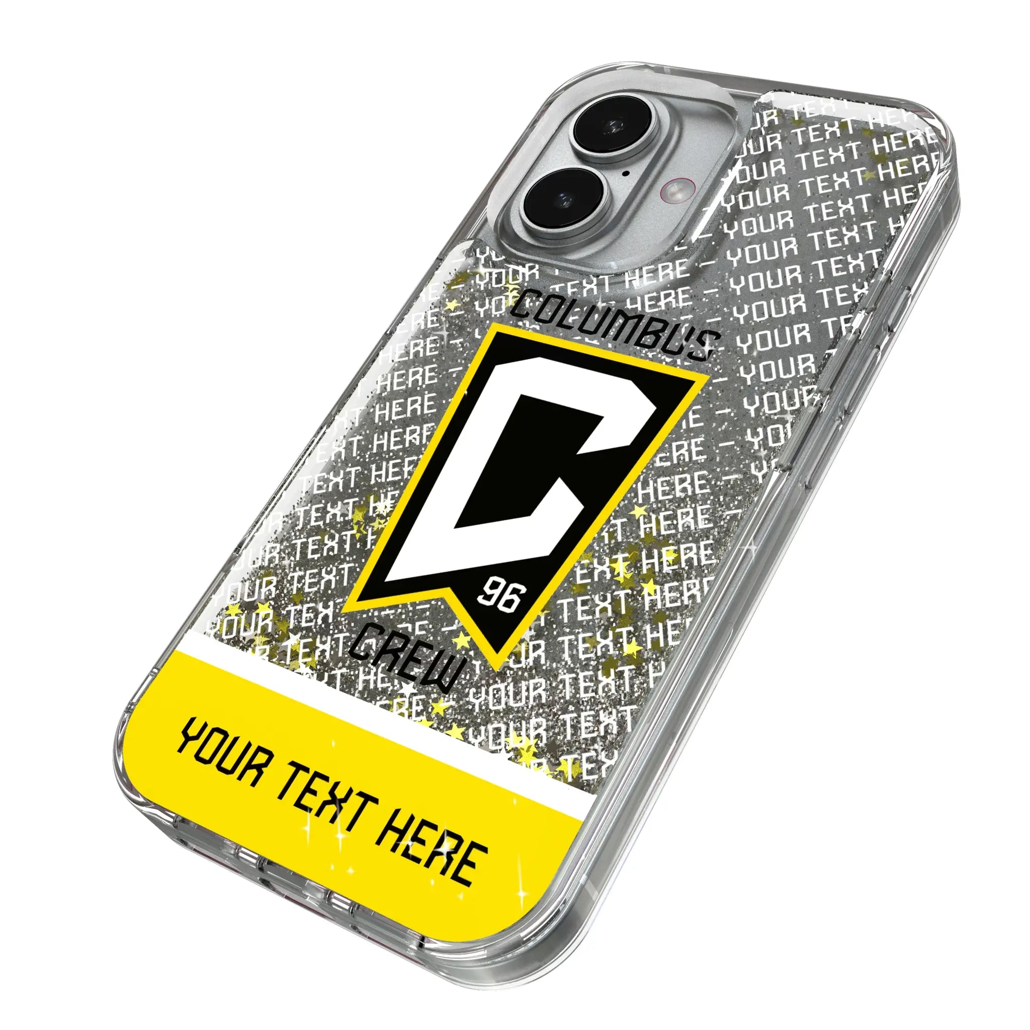 Columbus Crew Personalized EndZone Plus iPhone Glitter Phone Case for Apple iPhone - Isometric View