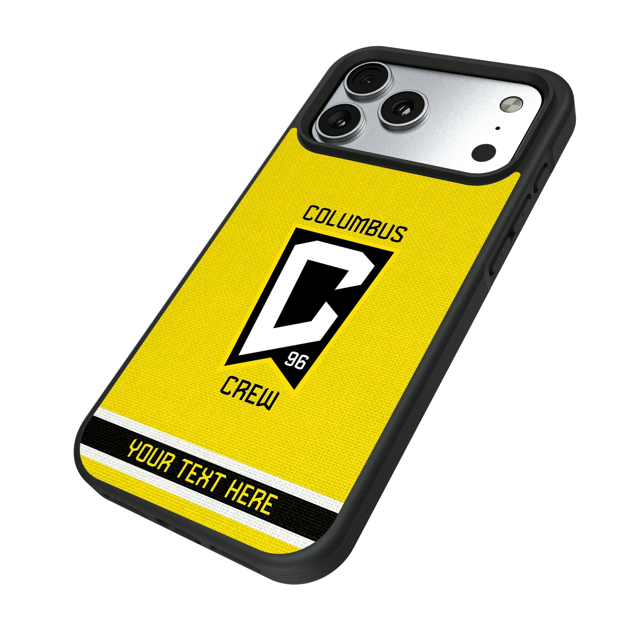 Columbus Crew Personalized Stripe iPhone Bump Phone Case for Apple iPhone - Isometric View#Device_iPhone 17 Pro Max