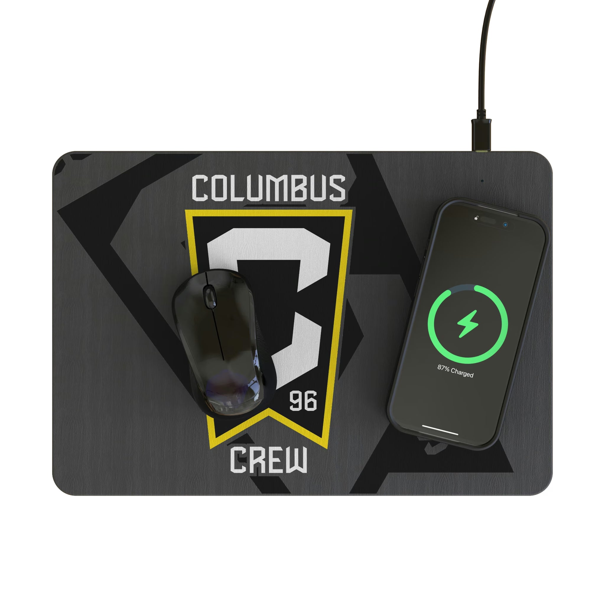 Columbus Crew Personalized Tilt 15-Watt Wireless Charger and Mouse Pad - Lifestyle