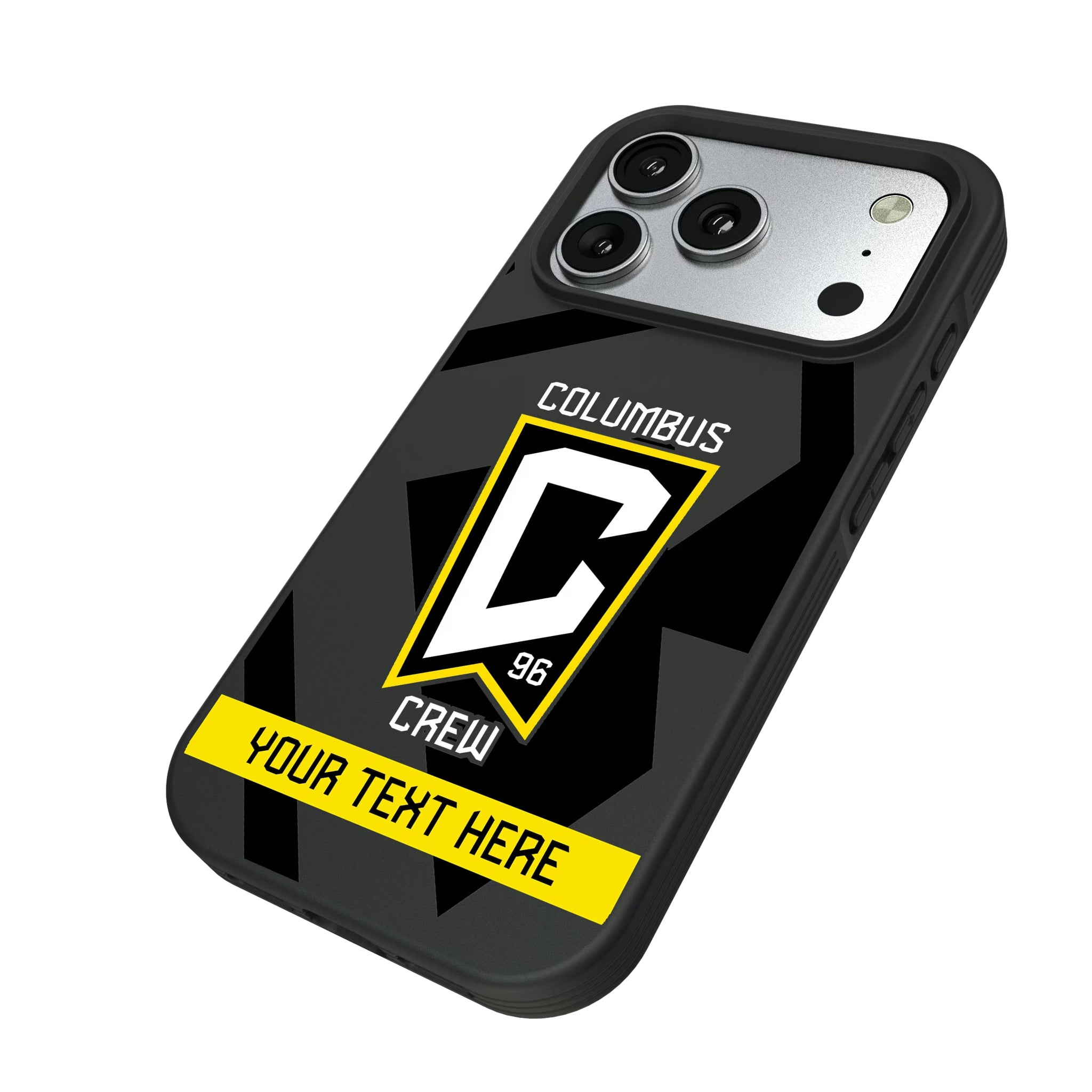 Columbus Crew Personalized Tilt iPhone Bump Phone Case for Apple iPhone - Isometric View#Device_iPhone 17 Pro