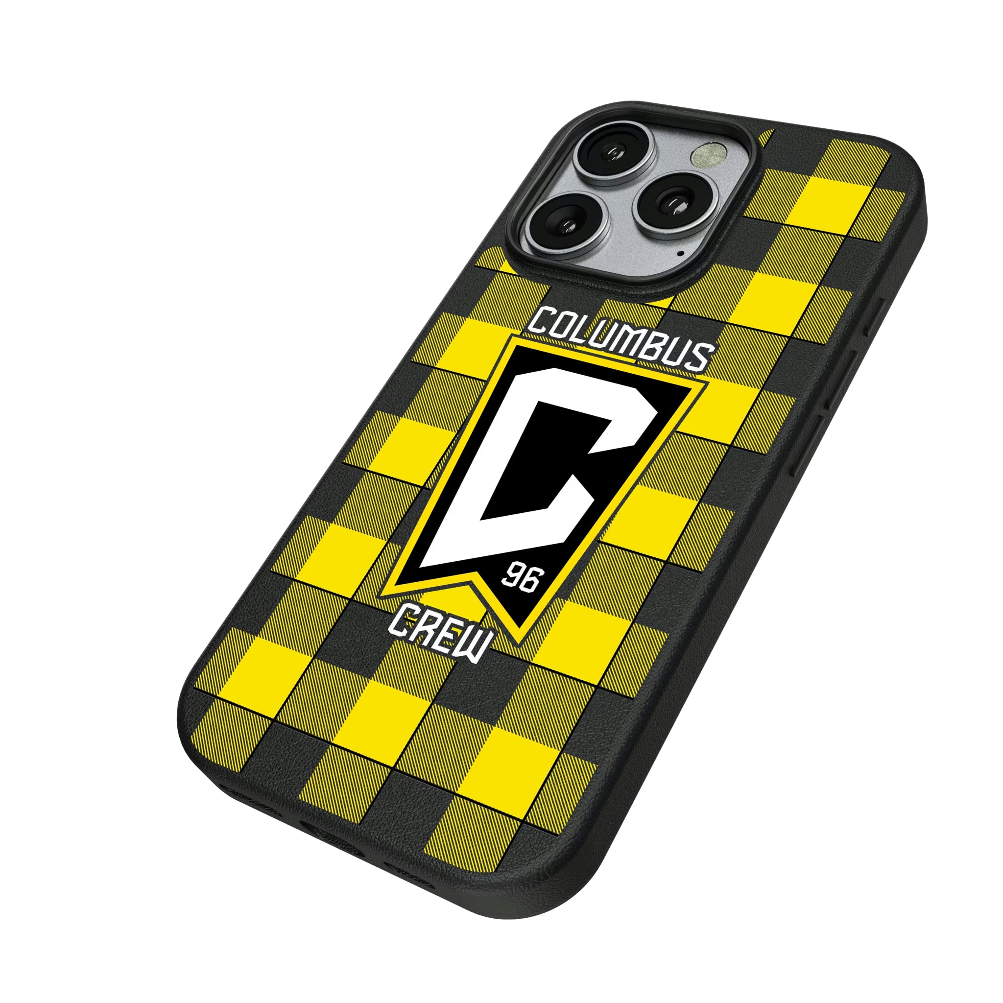 Columbus Crew Plaid iPhone MagSafe Compatible Phone Case for Apple iPhone - Isometric View