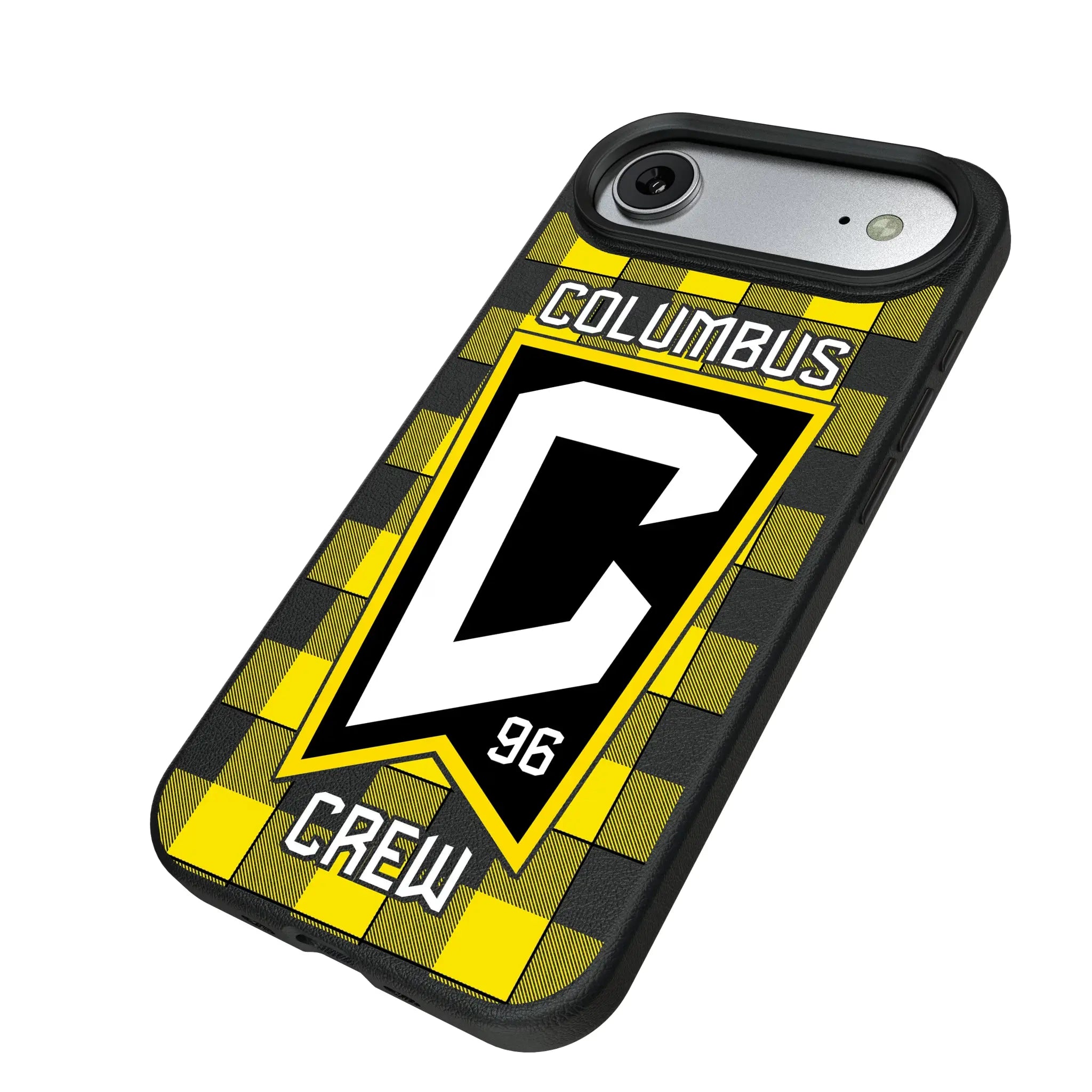 Columbus Crew Plaid iPhone MagSafe Compatible Phone Case for Apple iPhone - Isometric View#Device_iPhone Air