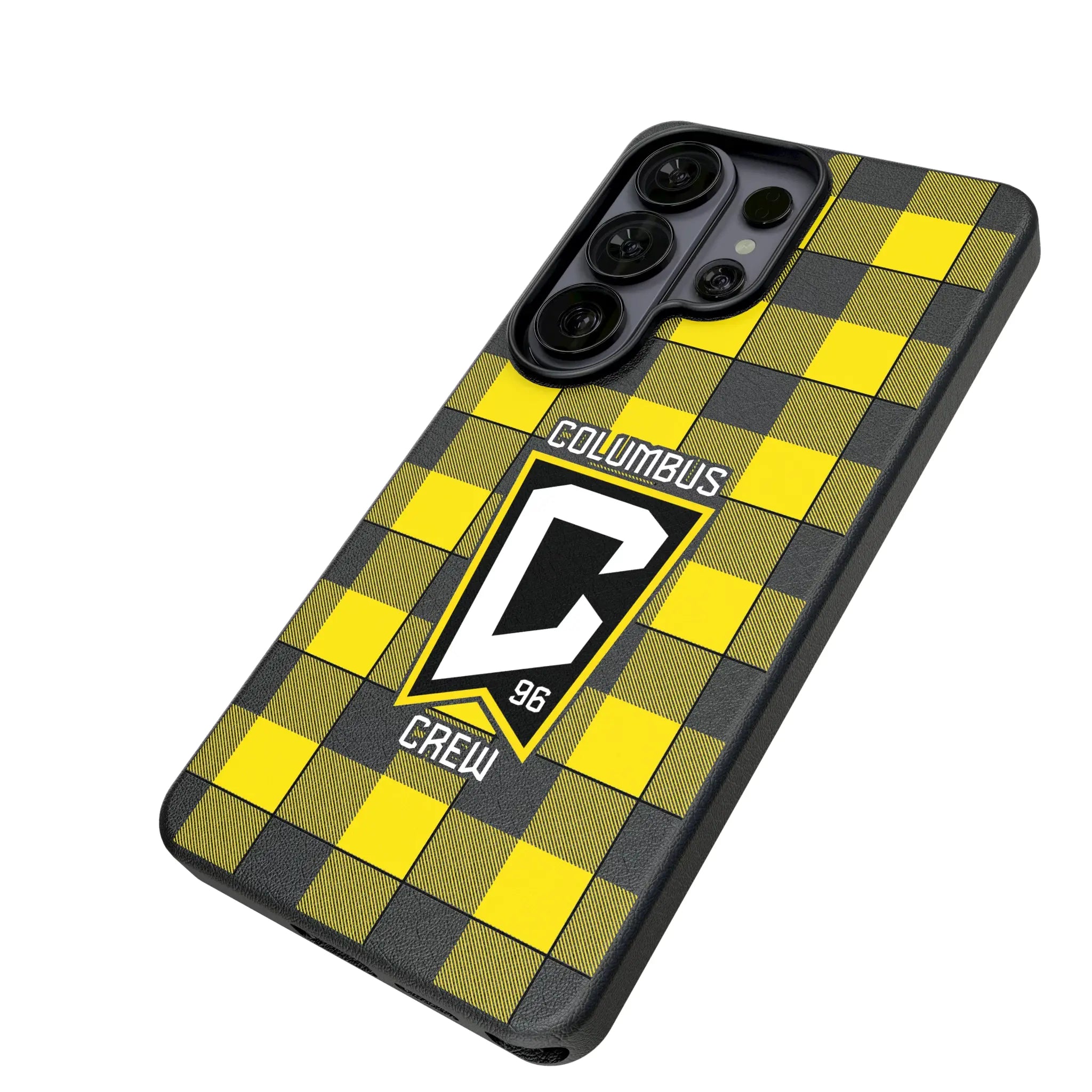 Columbus Crew Plaid Galaxy MagSafe Compatible Phone Case for Samsung Galaxy - Isometric View#Device_Galaxy S26 Ultra