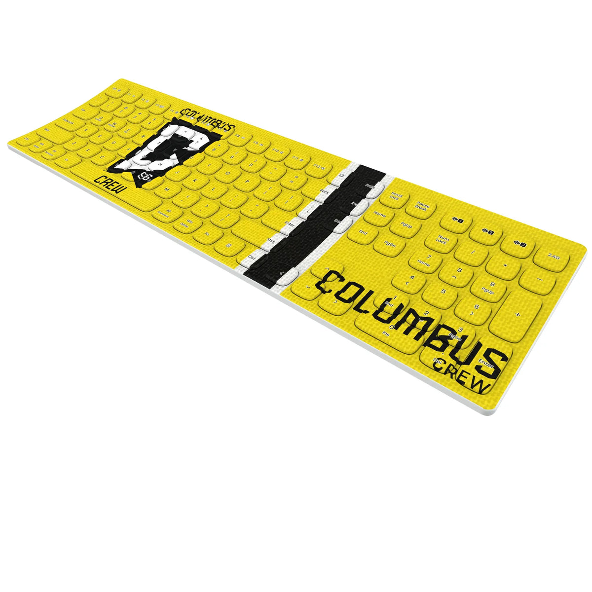 Columbus Crew Stripe KKB605 Curved Wireless Keyboard - Isometric View