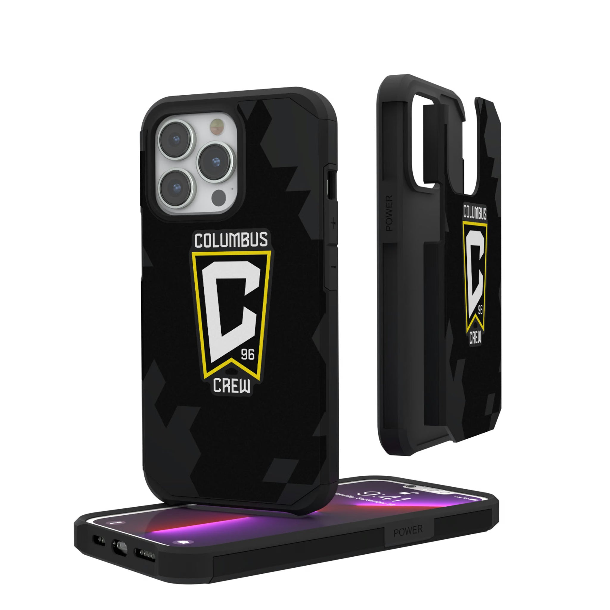 Columbus Crew Text Backdrop iPhone Rugged Phone Case for Apple iPhone