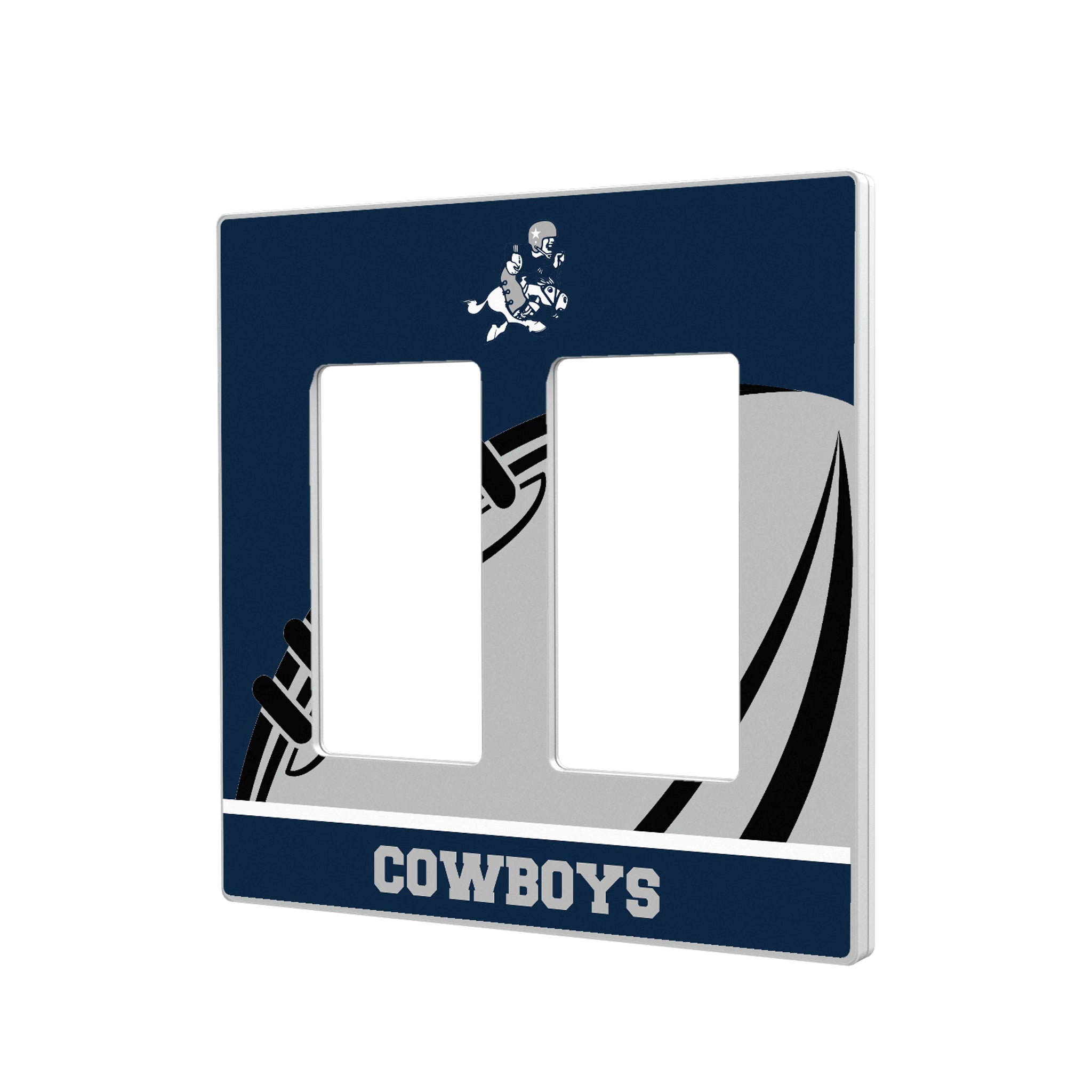Dallas Cowboys 1966-1969 Historic Collection Passtime Hidden-Screw Light Switch Plate#Style_Double Rocker