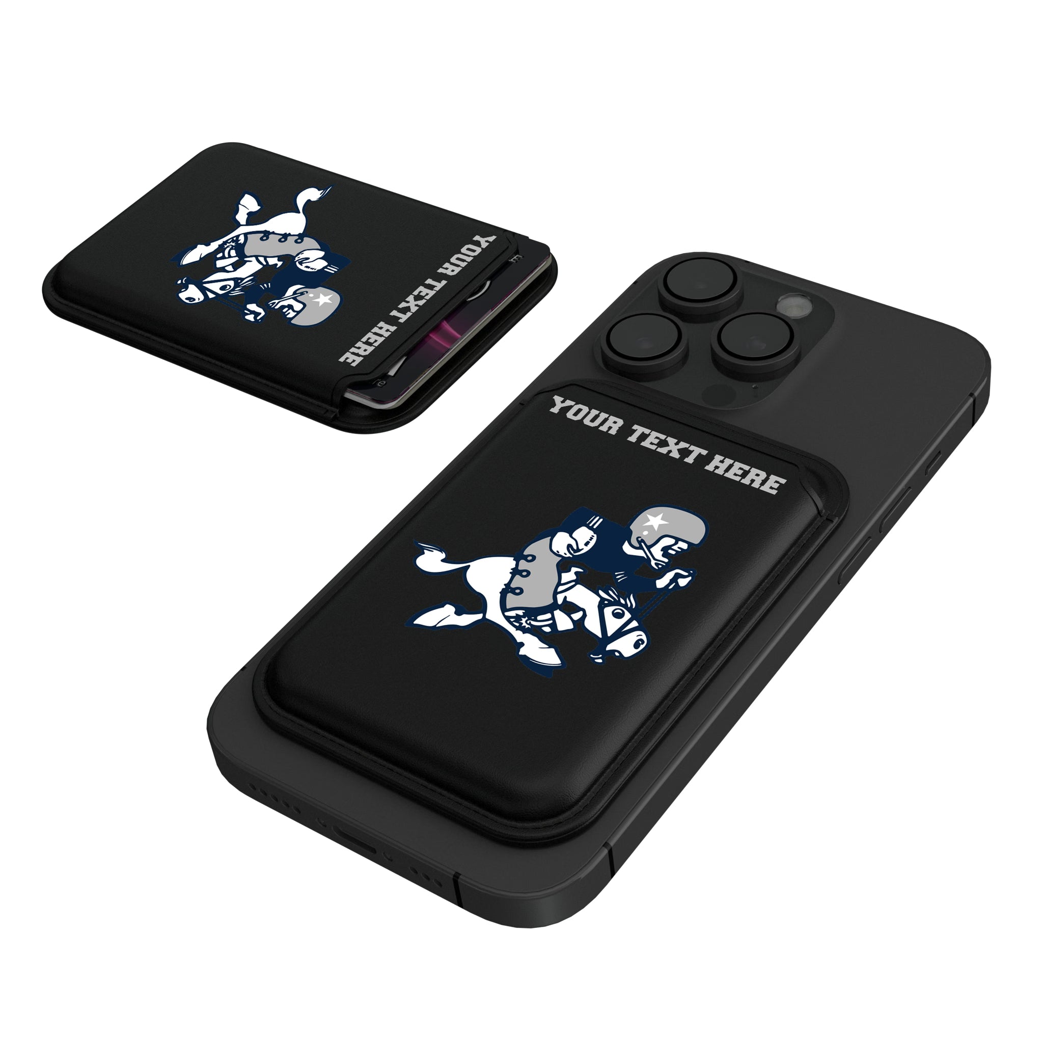 Dallas Cowboys 1966-1969 Historic Collection Personalized Insignia Black Magnetic Credit Card Wallet