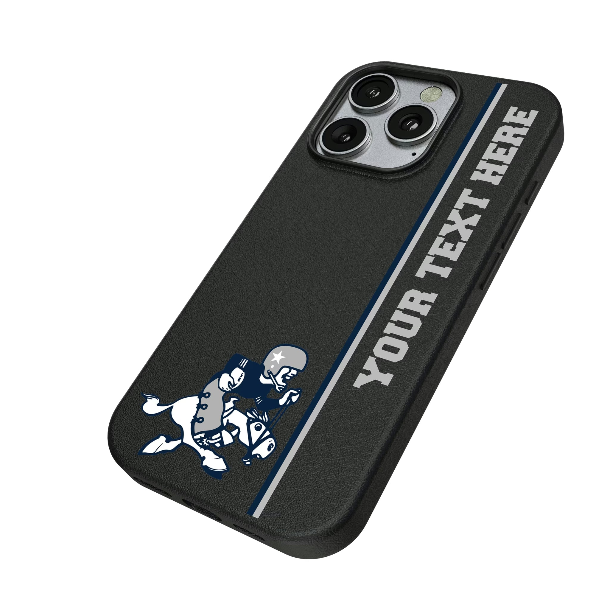 Dallas Cowboys 1966-1969 Historic Collection Personalized Sidebard iPhone MagSafe Compatible Phone Case for Apple iPhone - Isometric View