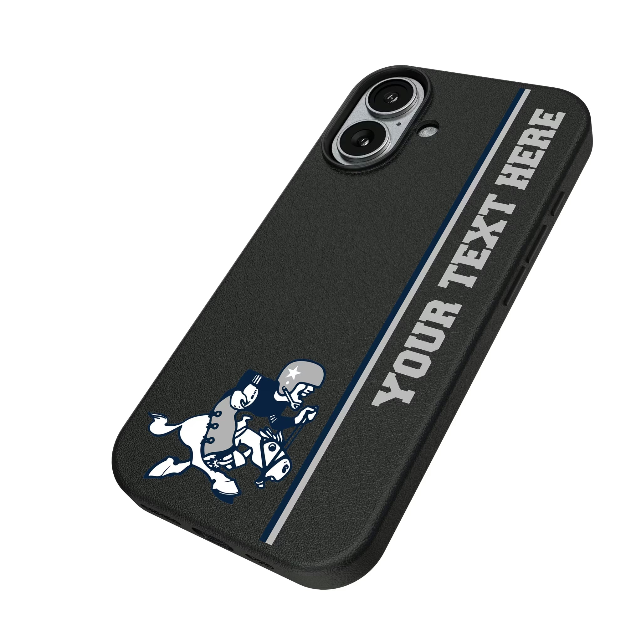 Dallas Cowboys 1966-1969 Historic Collection Personalized Sidebard iPhone MagSafe Compatible Phone Case for Apple iPhone - Isometric View#Device_iPhone 17