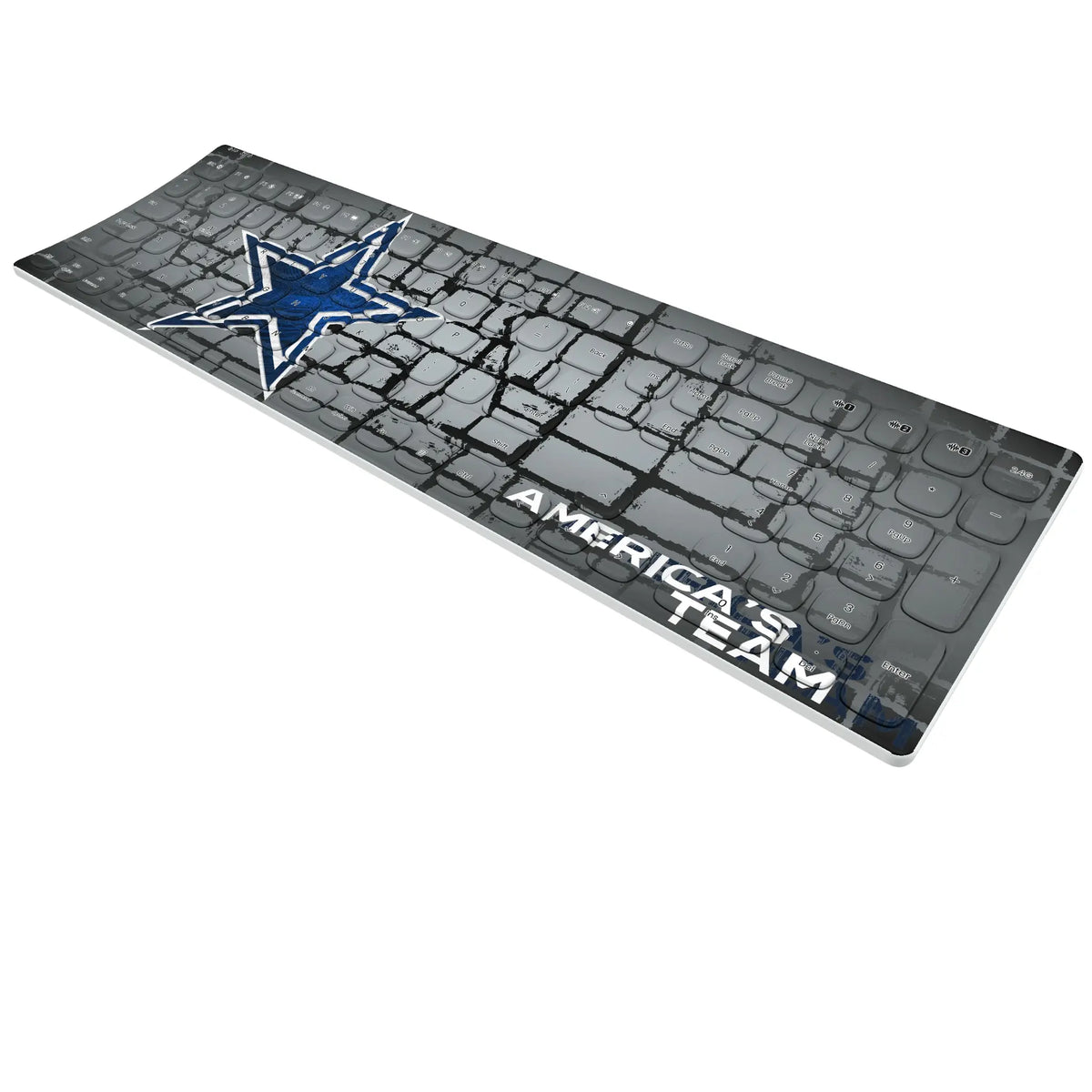 Dallas Cowboys Brick KKB605 Curved Wireless Keyboard - Isometric View