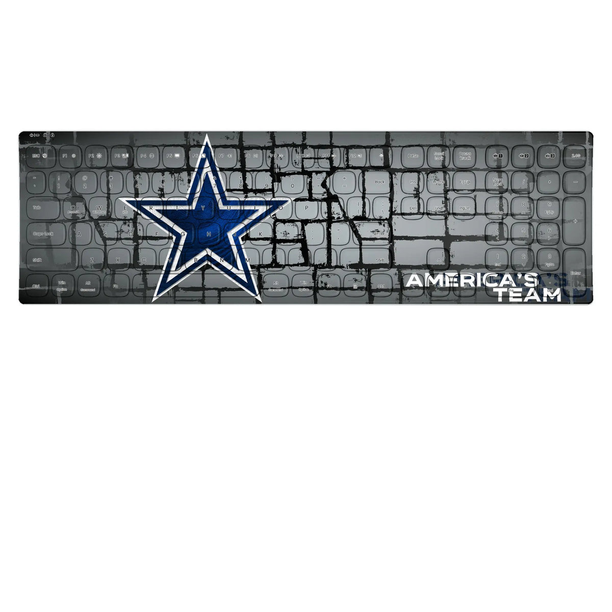 Dallas Cowboys Brick KKB605 Curved Wireless Keyboard
