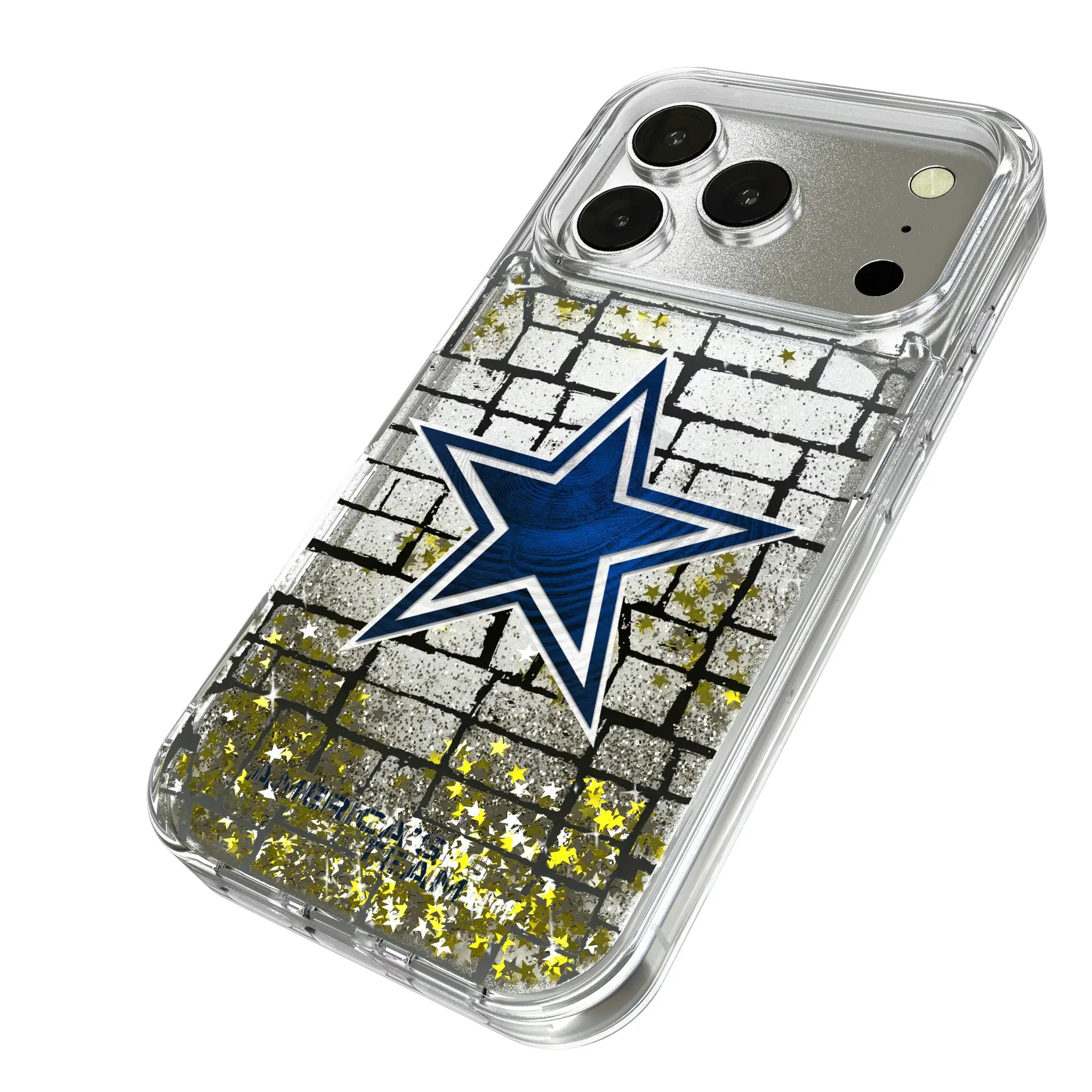 Dallas Cowboys Brick iPhone Glitter Phone Case for Apple iPhone - Isometric View