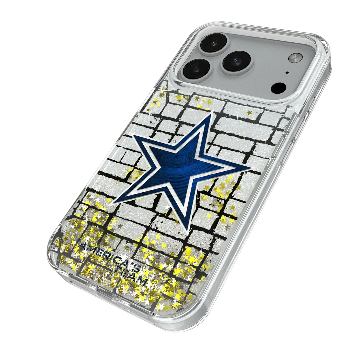 Dallas Cowboys Brick iPhone Glitter Phone Case for Apple iPhone - Isometric View#Device_iPhone 18 Pro
