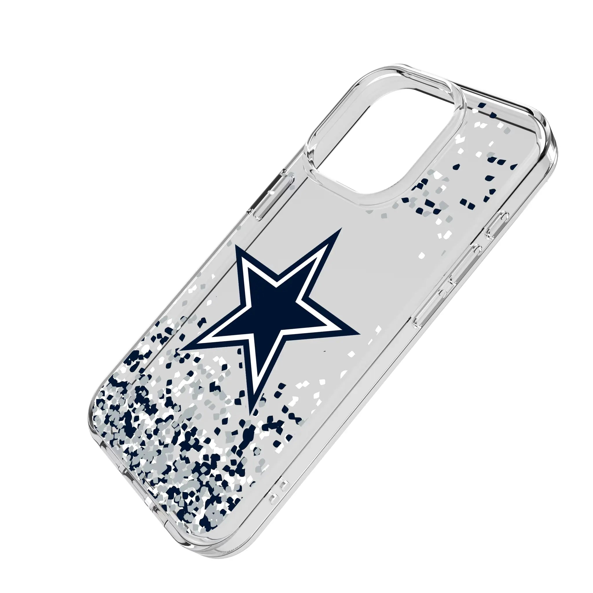 Dallas Cowboys Confetti iPhone Clear Phone Case for Apple iPhone - Isometric View