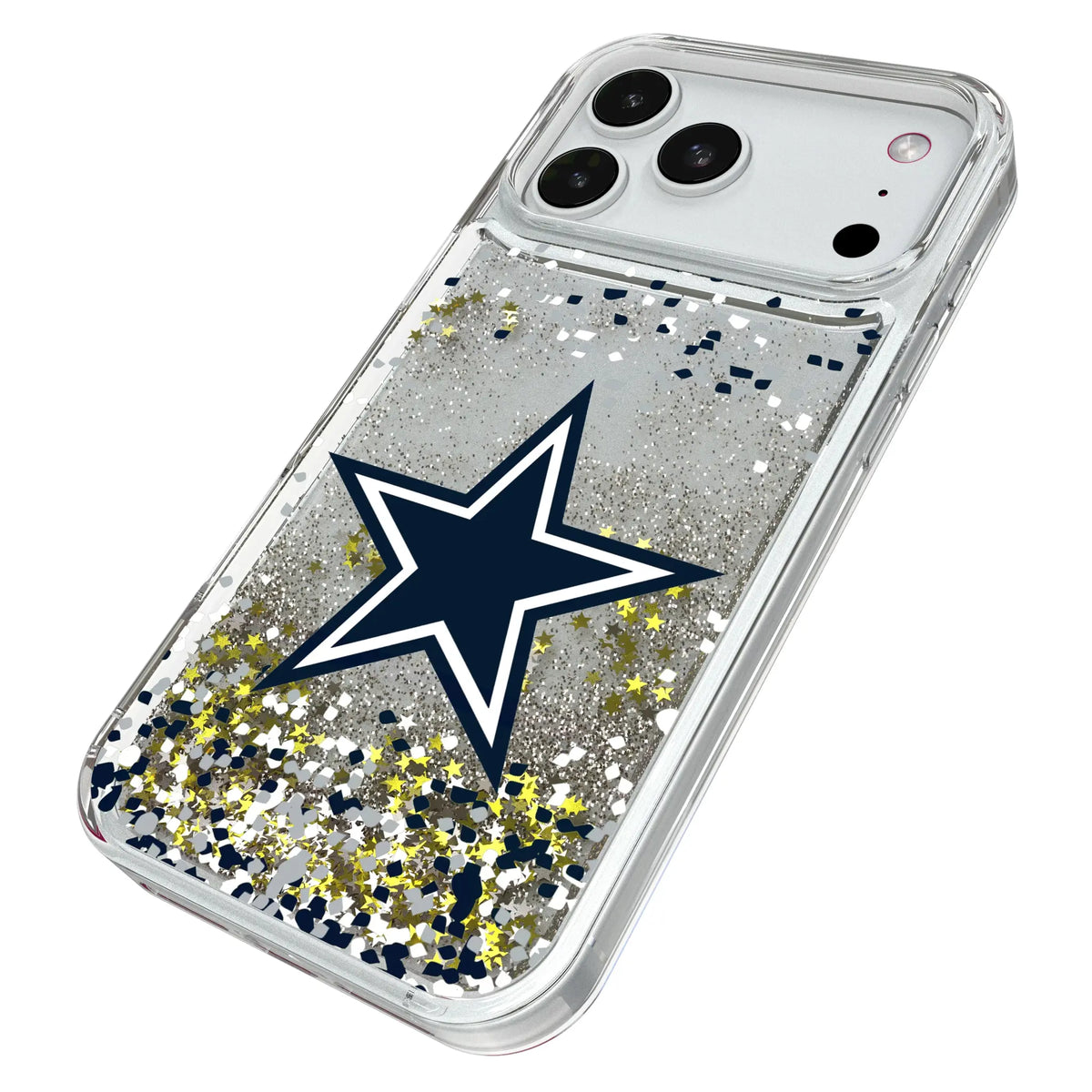 Dallas Cowboys Confetti iPhone Glitter Phone Case for Apple iPhone - Isometric View#Device_iPhone 18 Pro Max