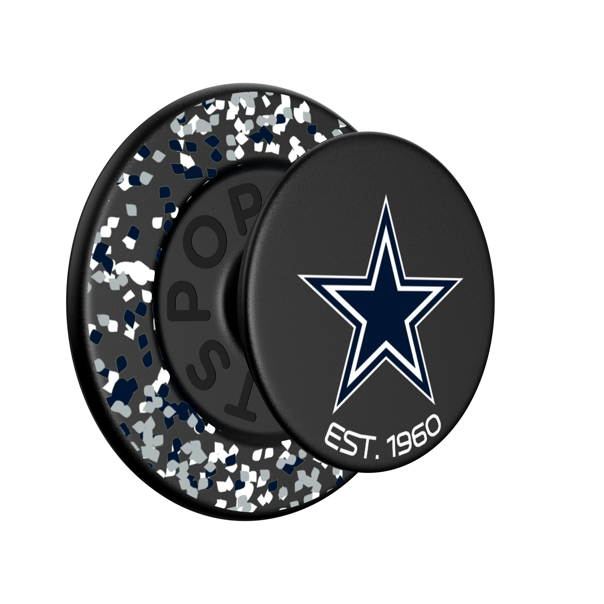 Dallas Cowboys Confetti Popsockets Round Magnetic - Isometric View
